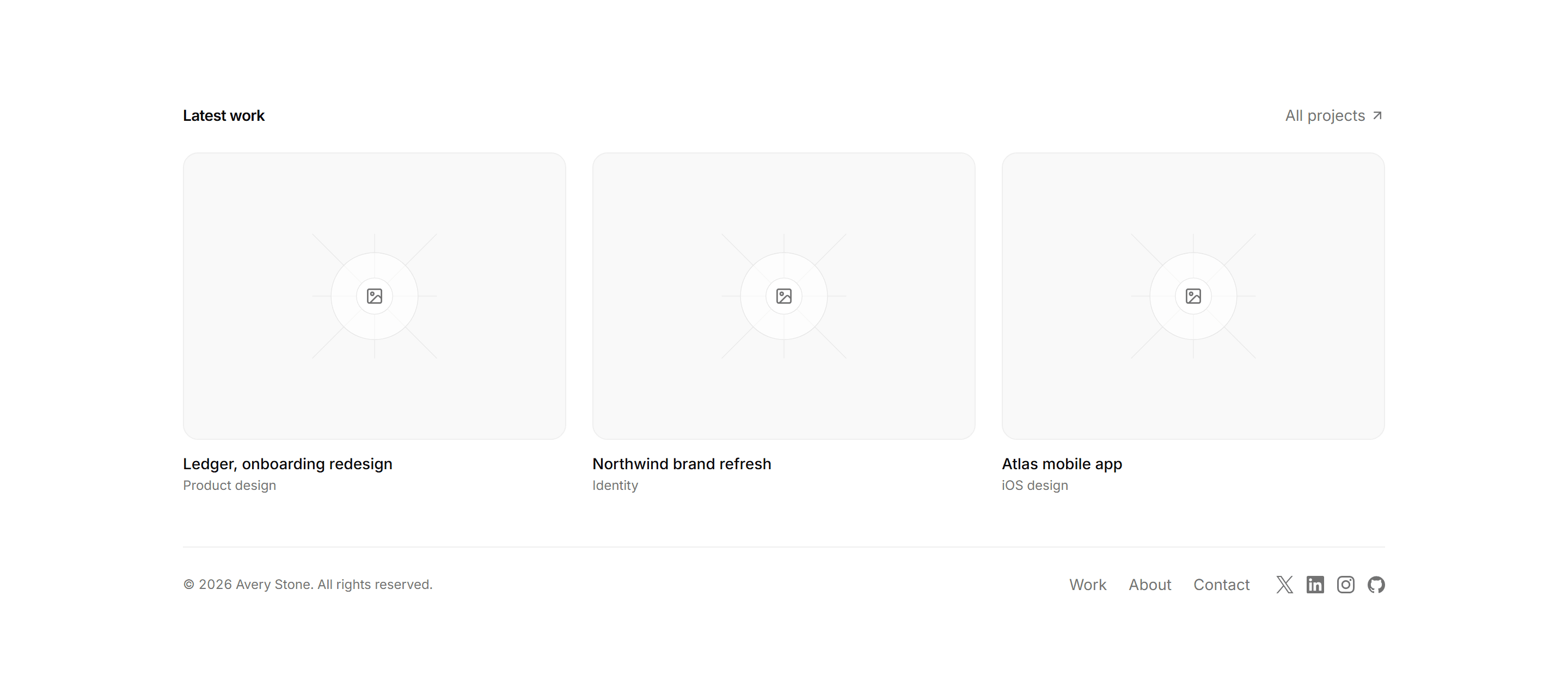 Portfolio Footer: Recent Work Footer