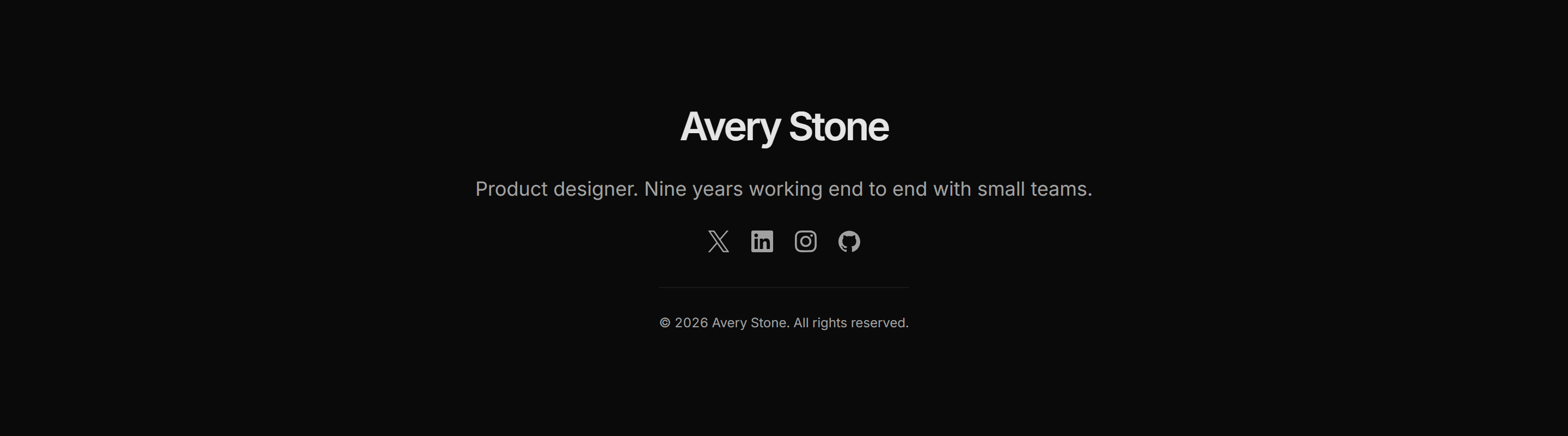 Portfolio Footer: Social Row Footer