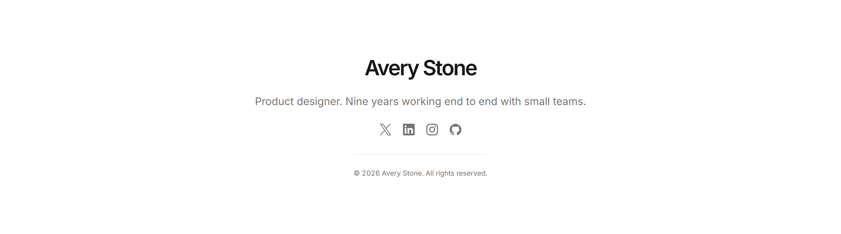 Portfolio Footer: Social Row Footer