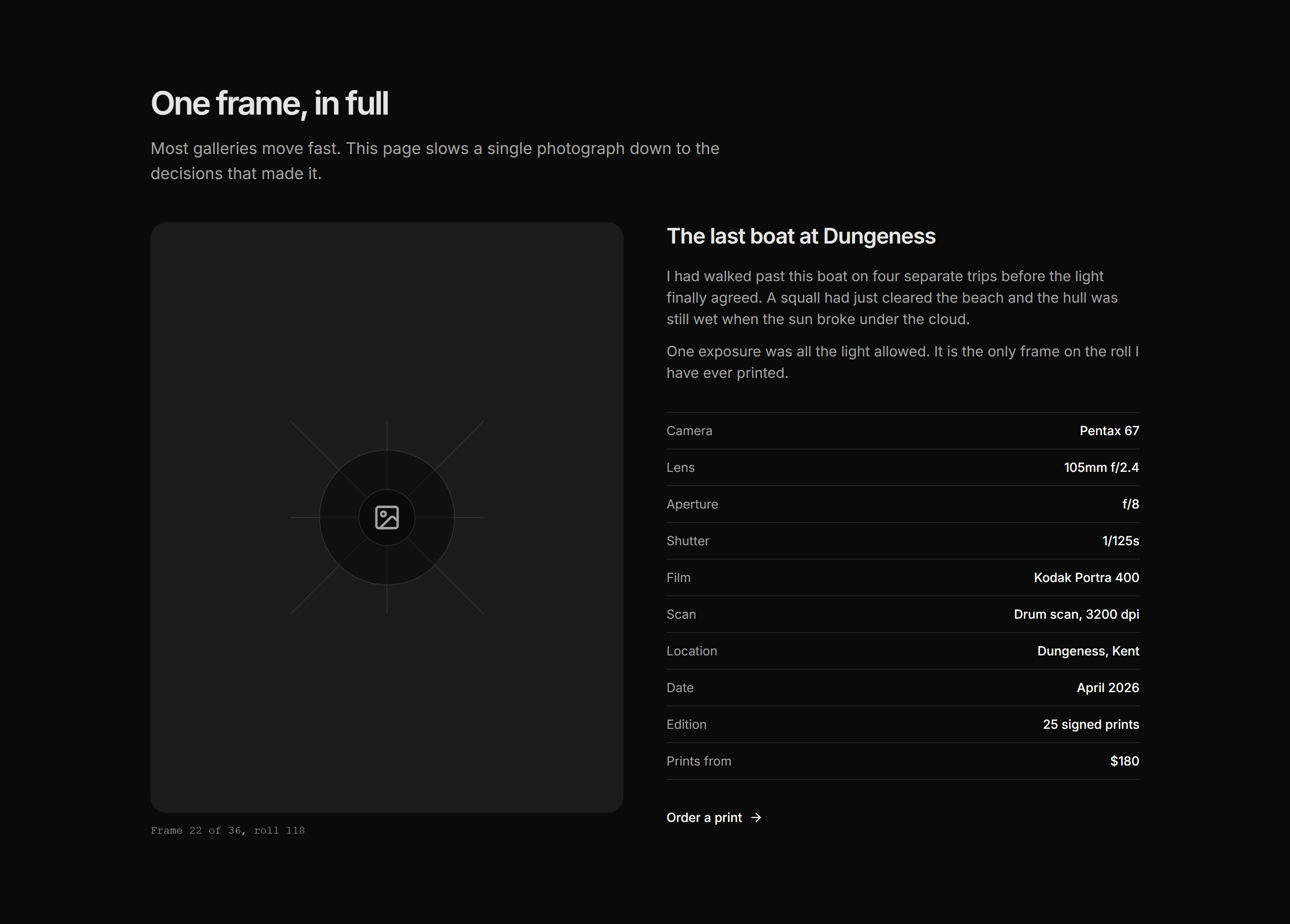Portfolio Gallery: Frame Study