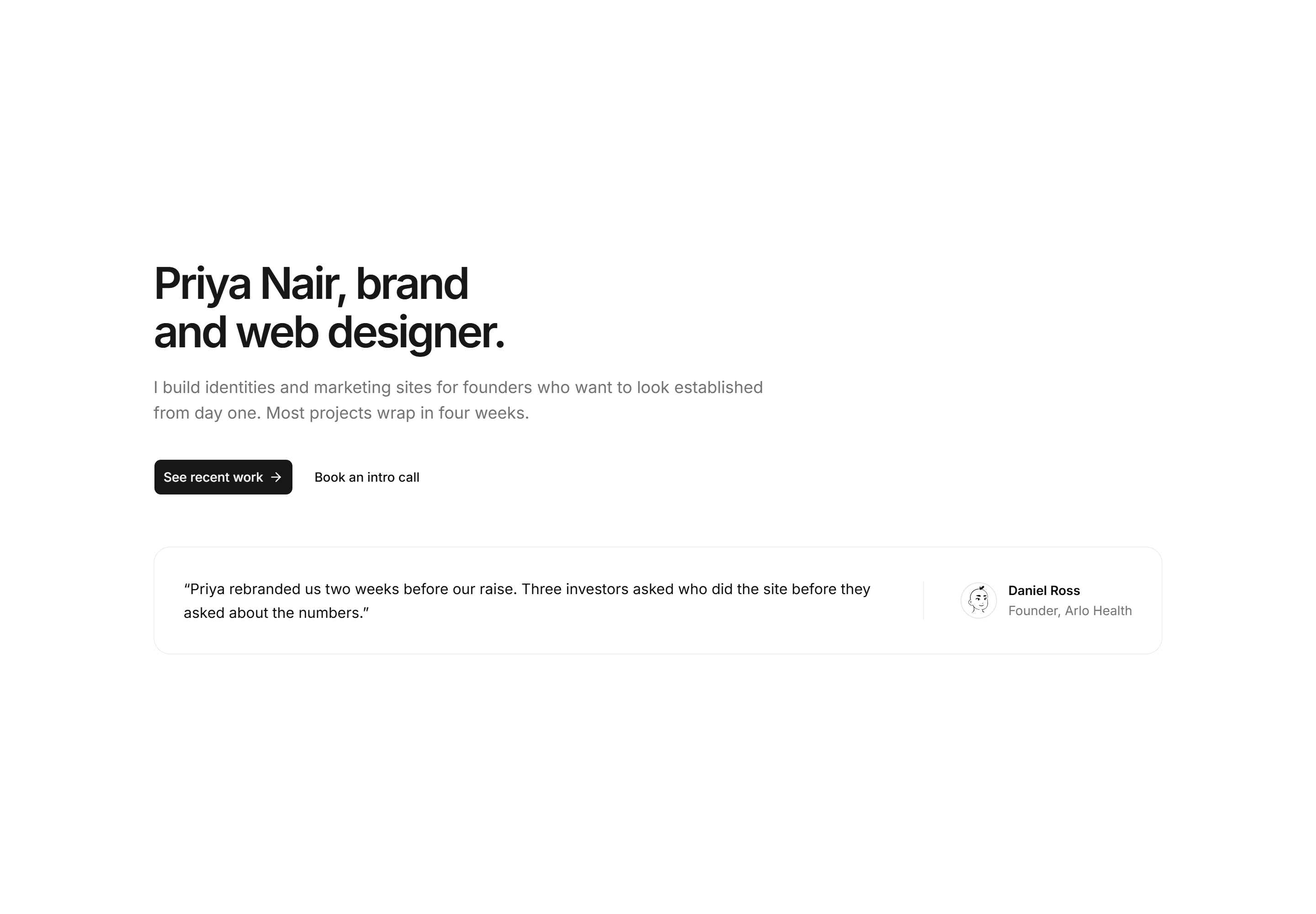 Portfolio Hero: Client Quote Hero