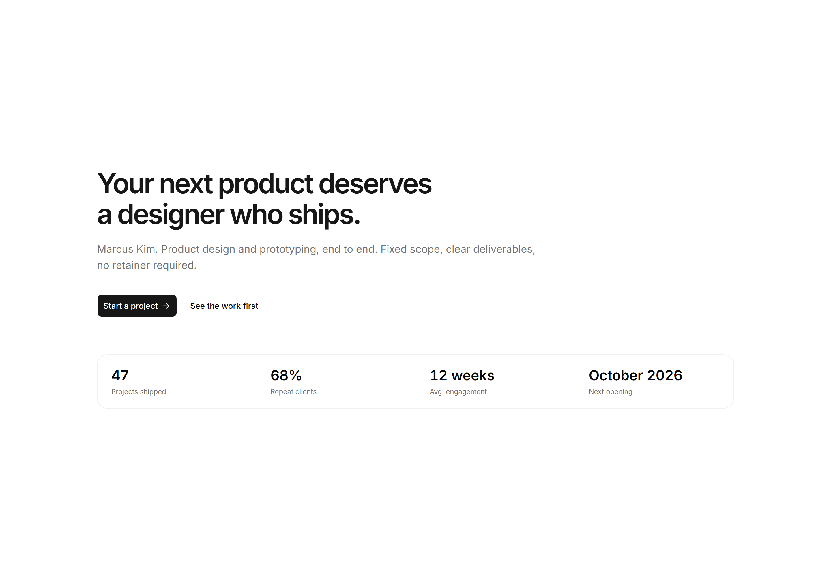 Portfolio Hero: Cta Focused Hero