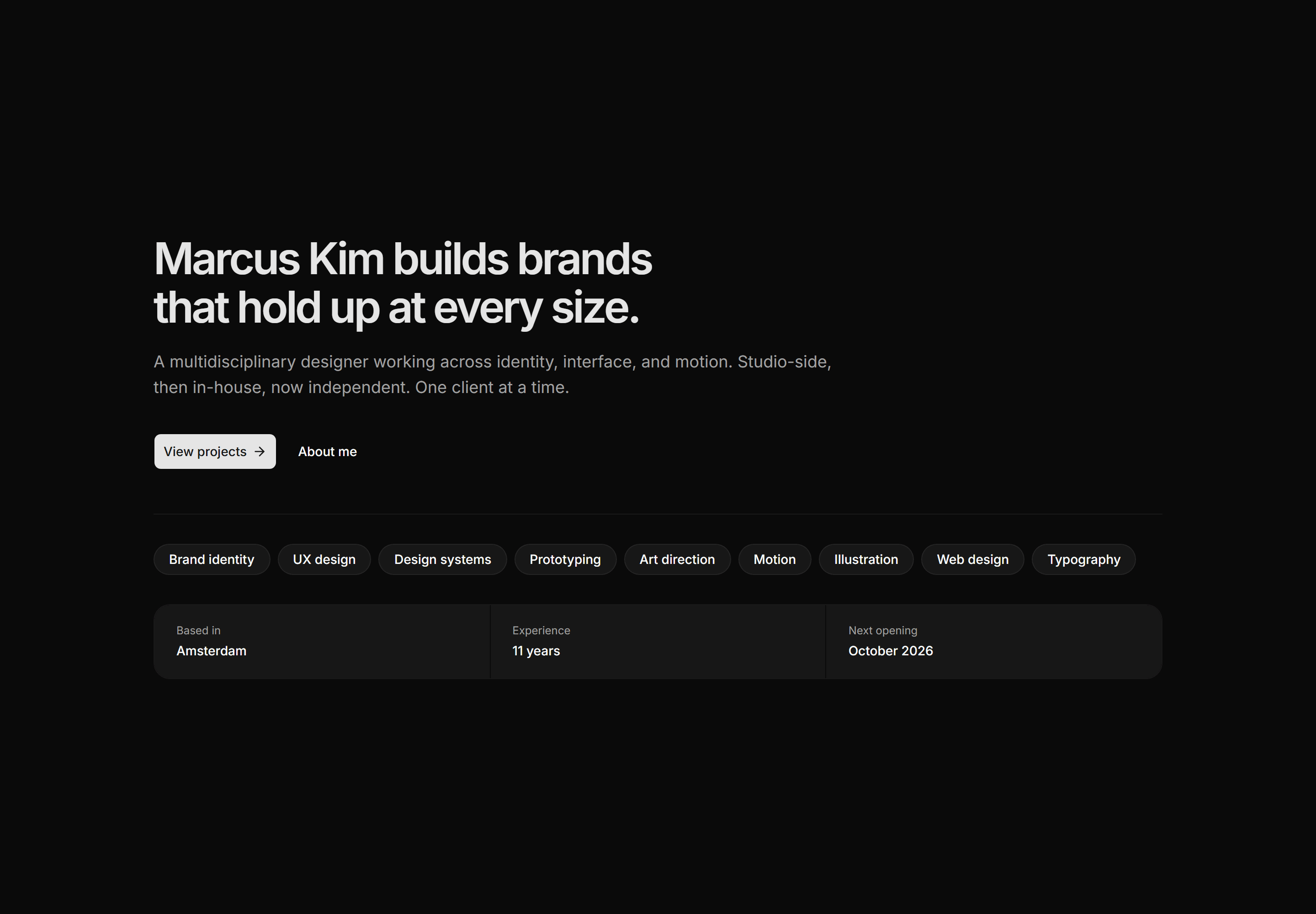 Portfolio Hero: Hero With Marquee