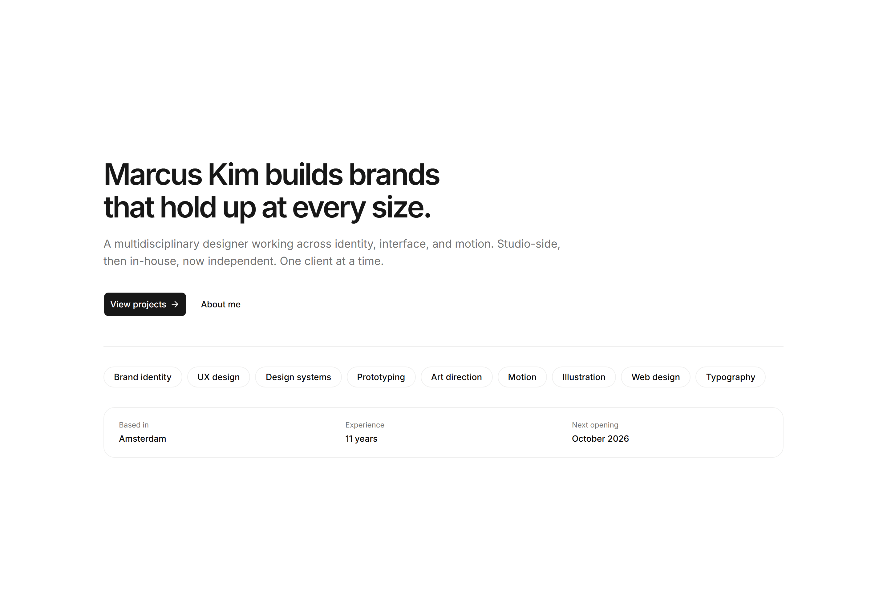 Portfolio Hero: Hero With Marquee