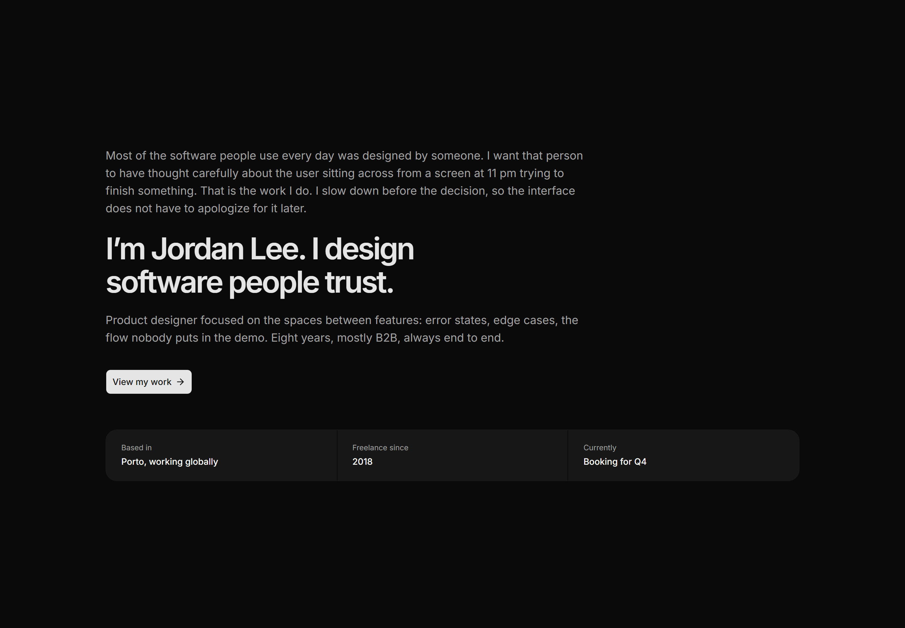 Portfolio Hero: Intro Paragraph Hero