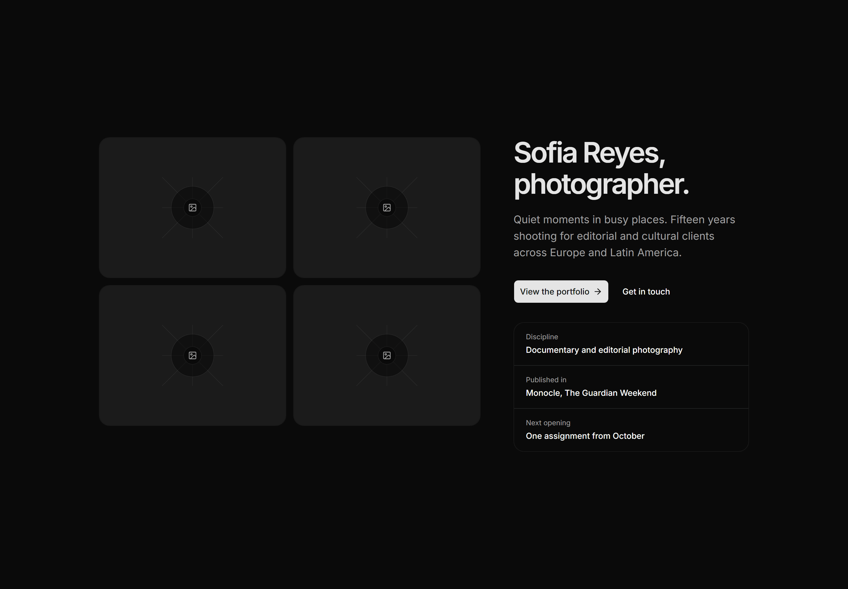 Portfolio Hero: Photo Grid Hero