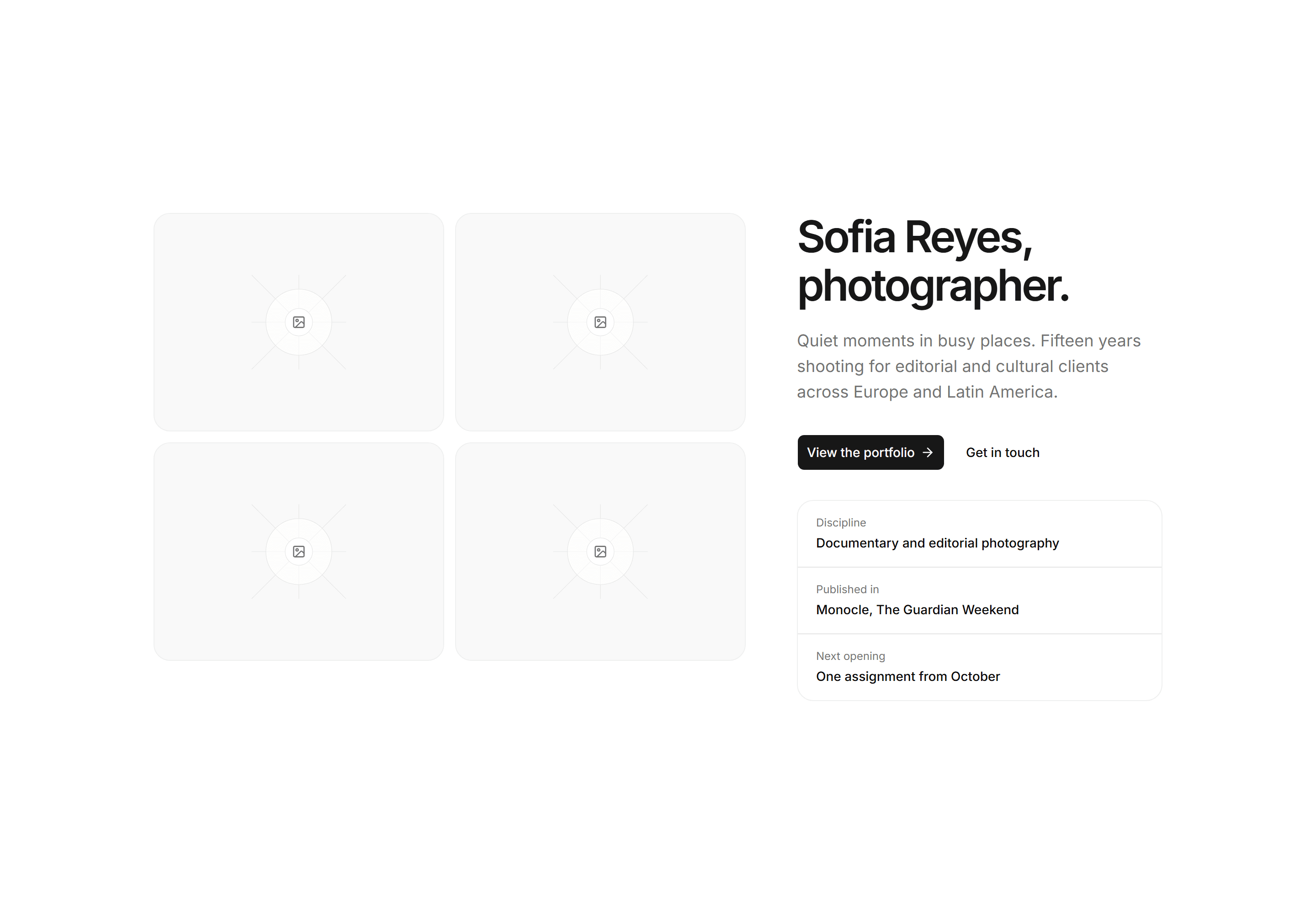 Portfolio Hero: Photo Grid Hero