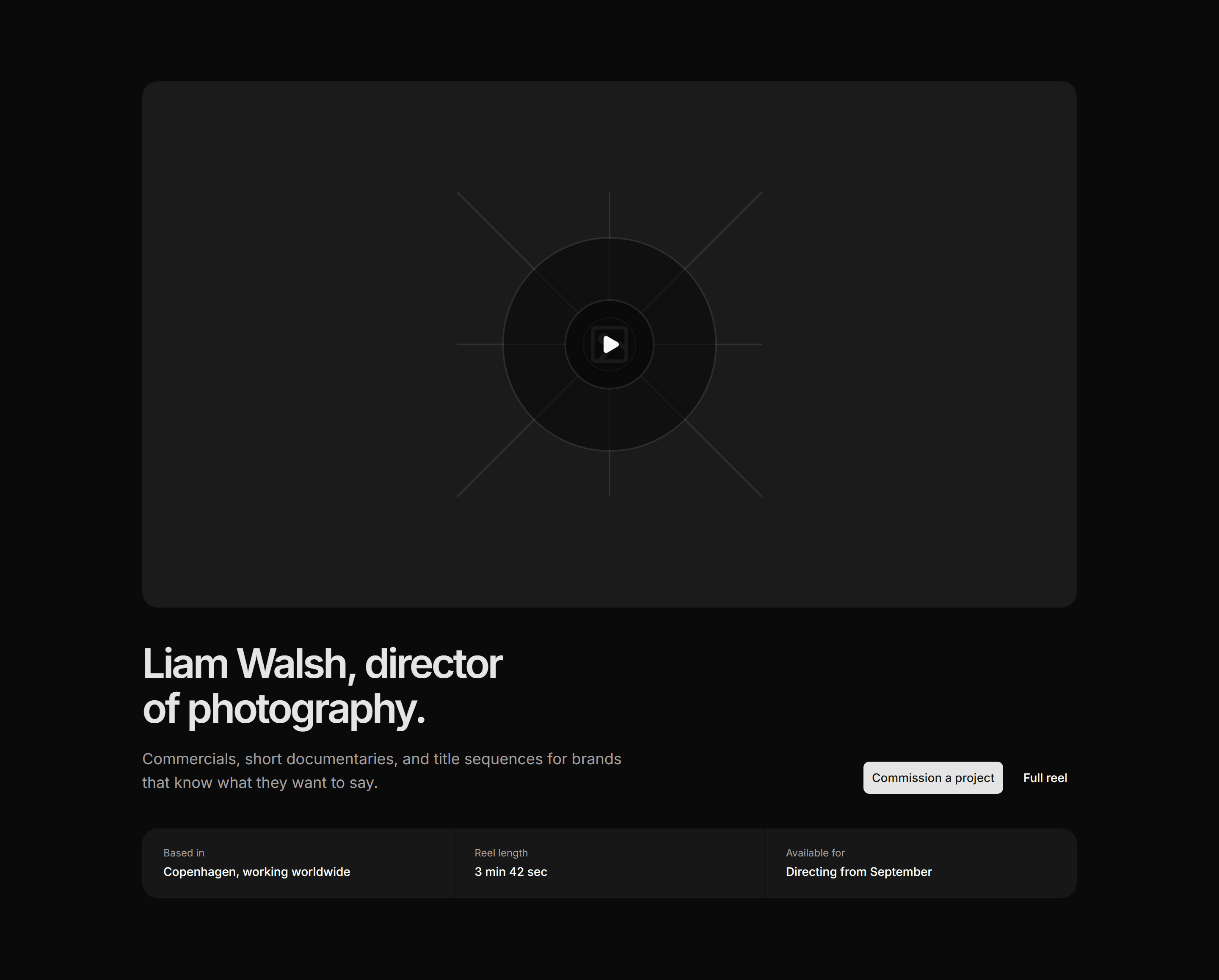 Portfolio Hero: Video Reel Hero