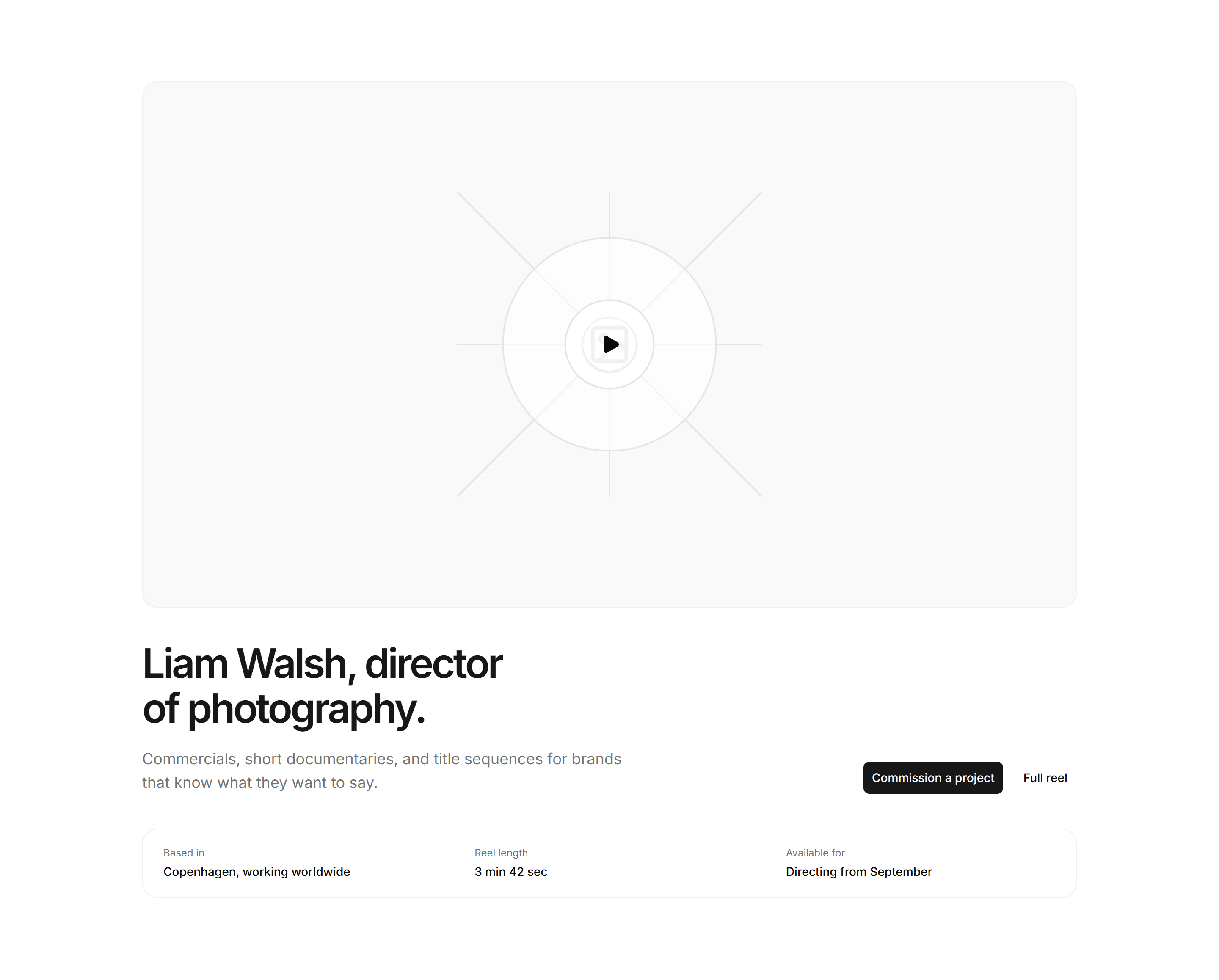 Portfolio Hero: Video Reel Hero