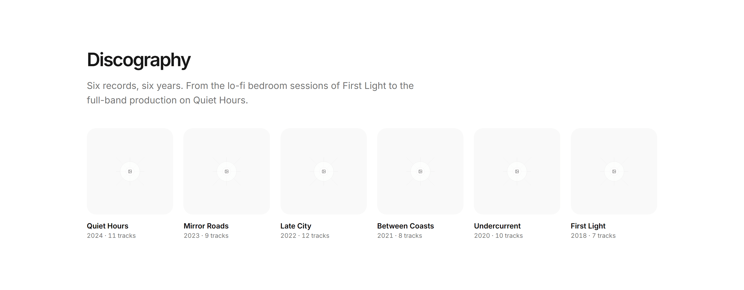 Portfolio Music and Audio: Discography Grid