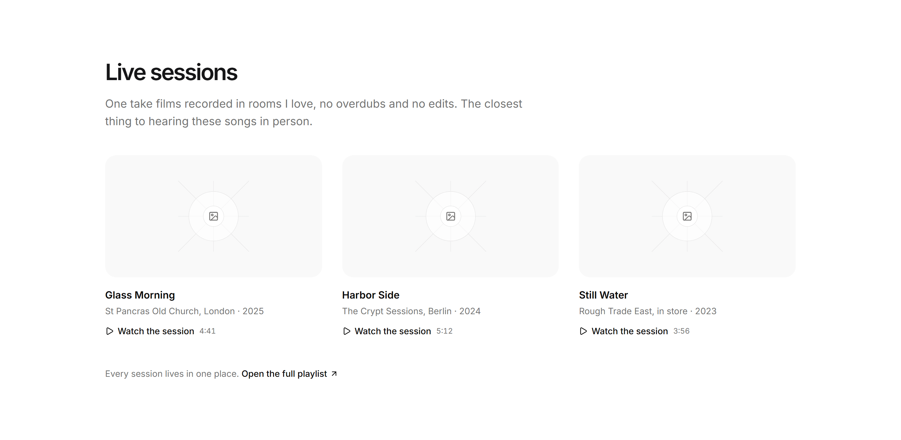 Portfolio Music and Audio: Live Sessions