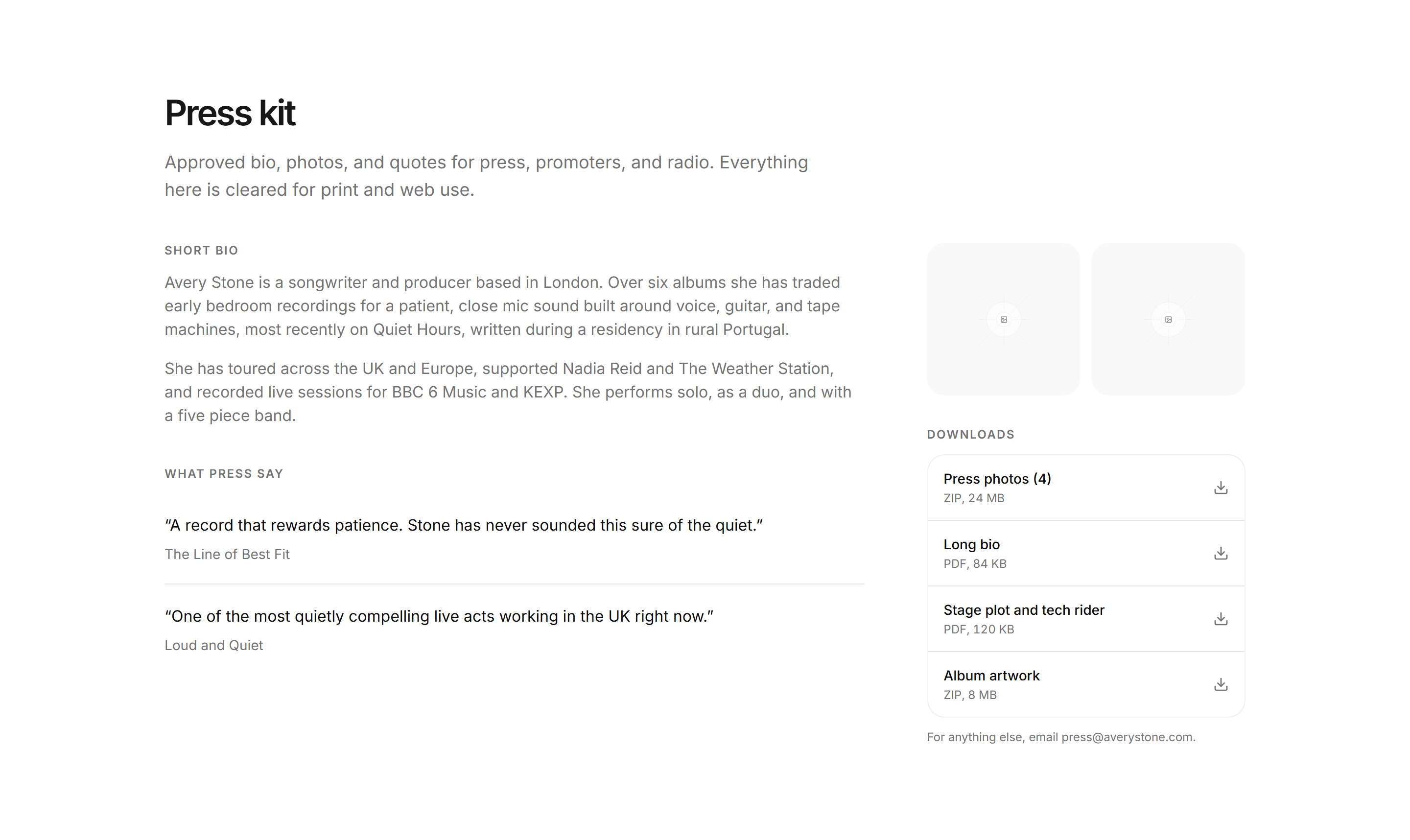 Portfolio Music and Audio: Press Kit