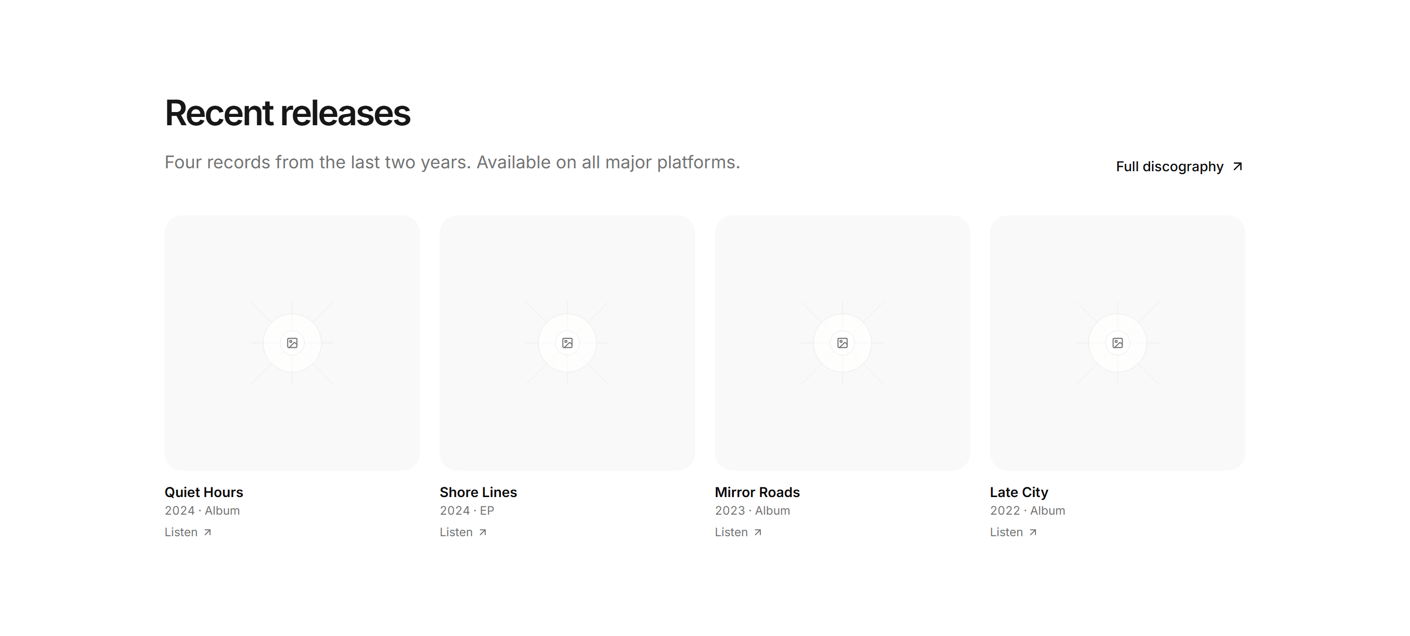 Portfolio Music and Audio: Releases Row