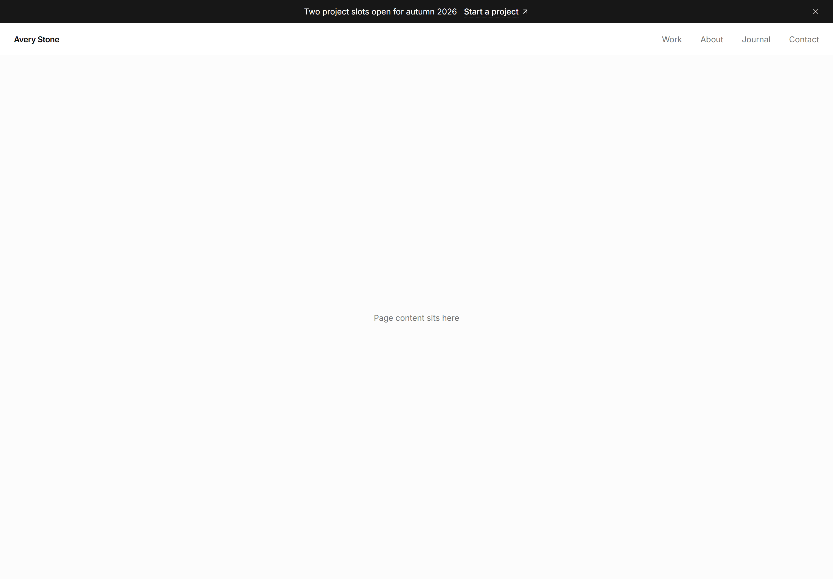 Portfolio Navbar: Announcement Bar Nav