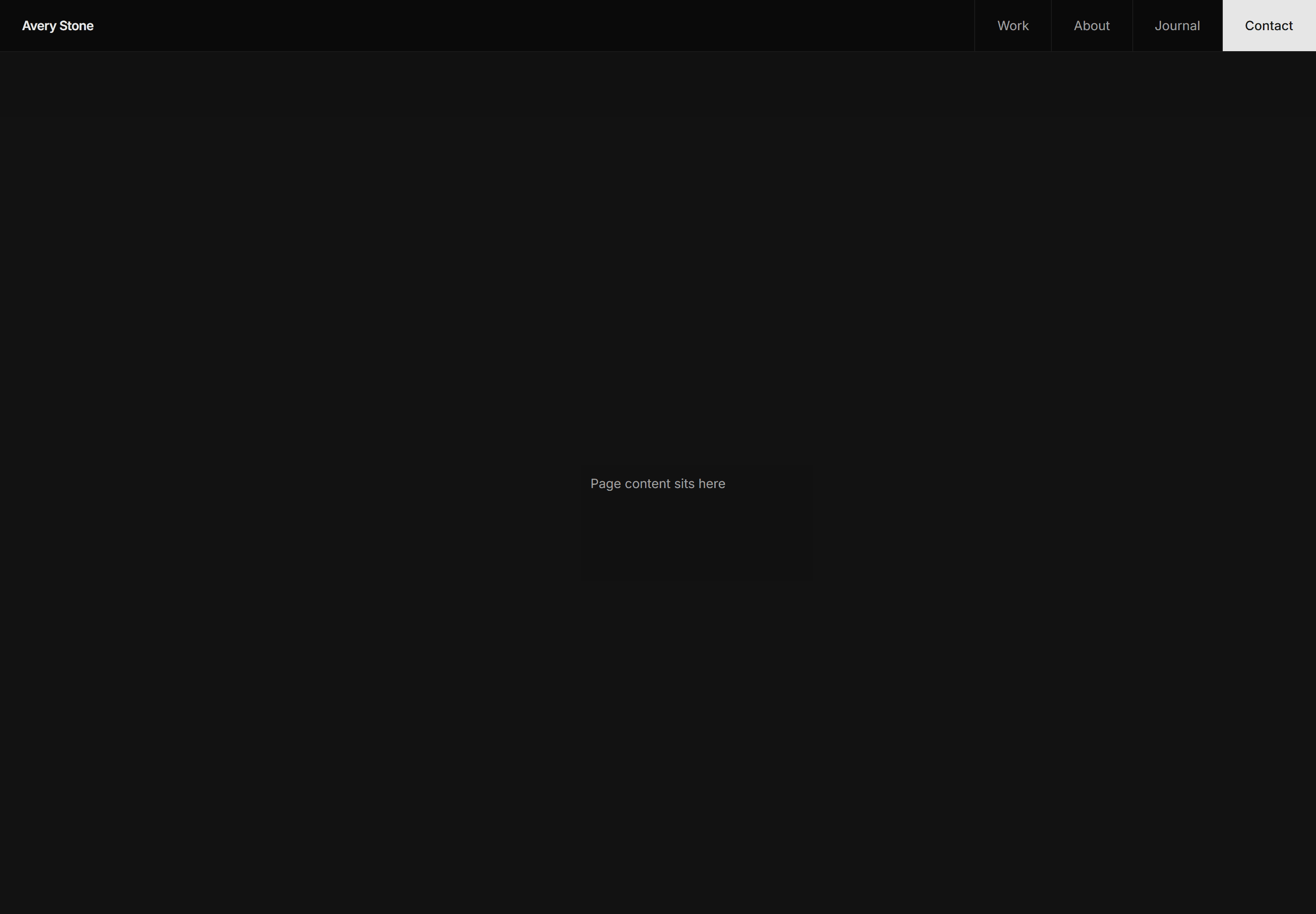 Portfolio Navbar: Divided Nav