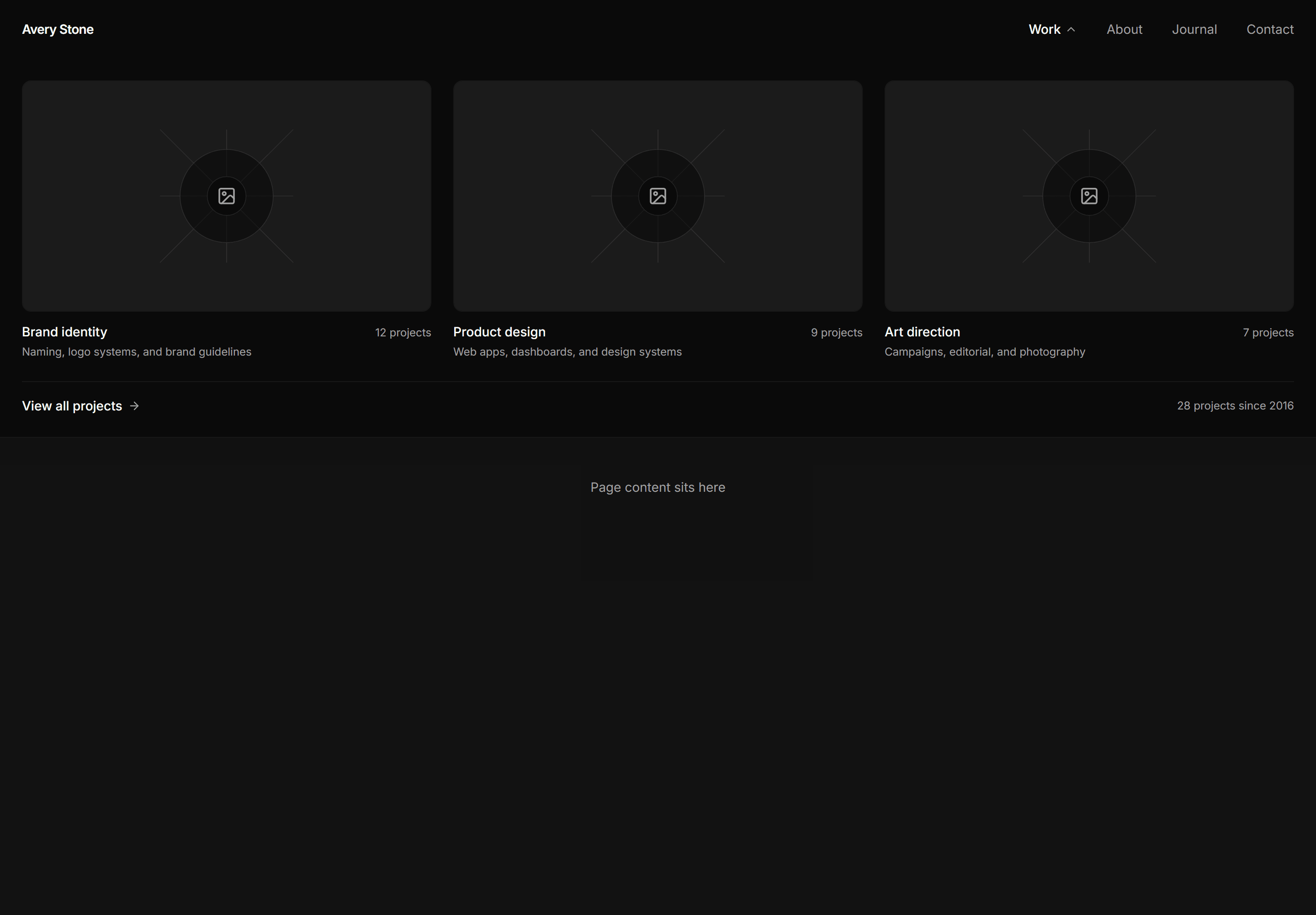 Portfolio Navbar: Mega Panel Nav