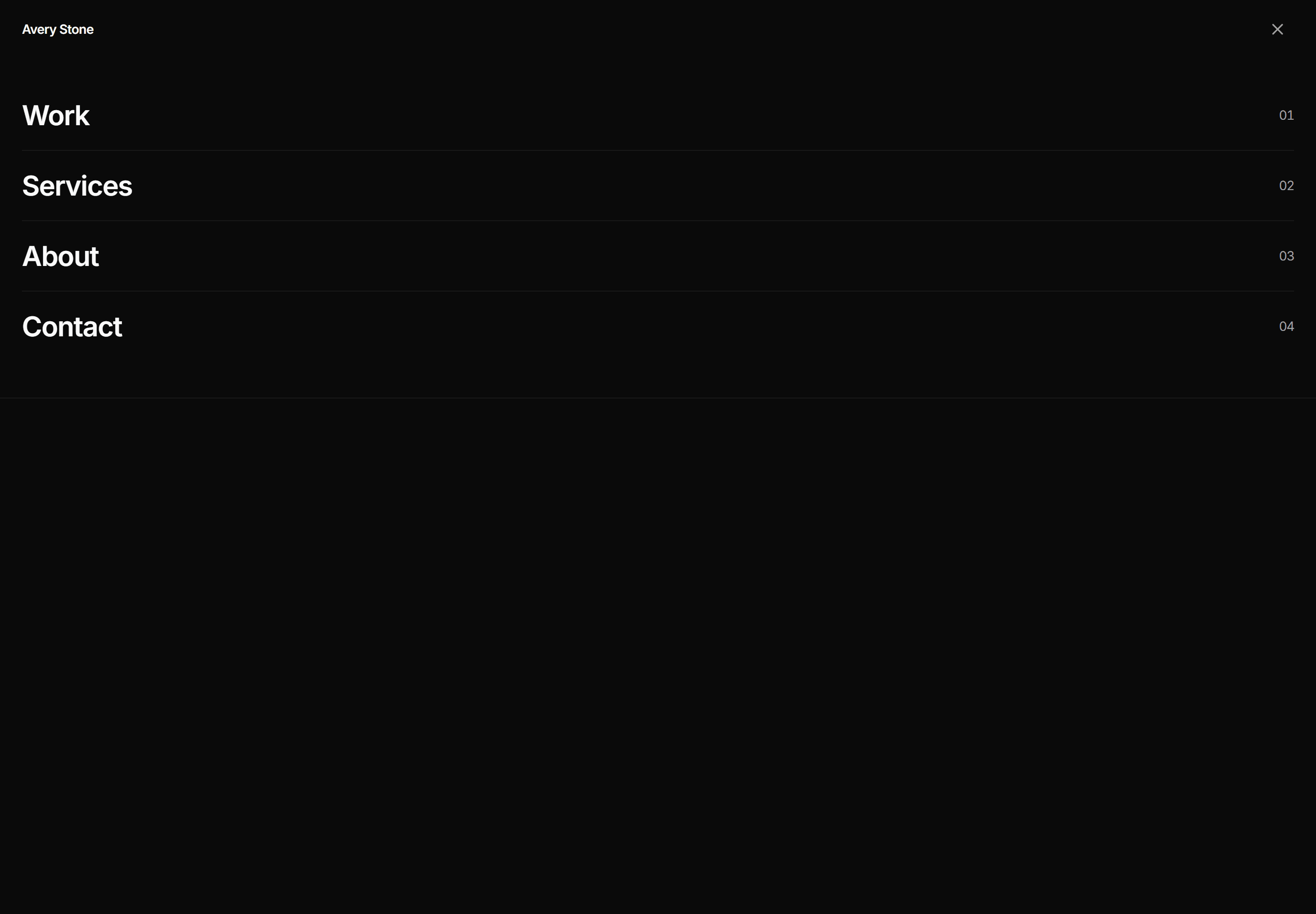 Portfolio Navbar: Name And Menu
