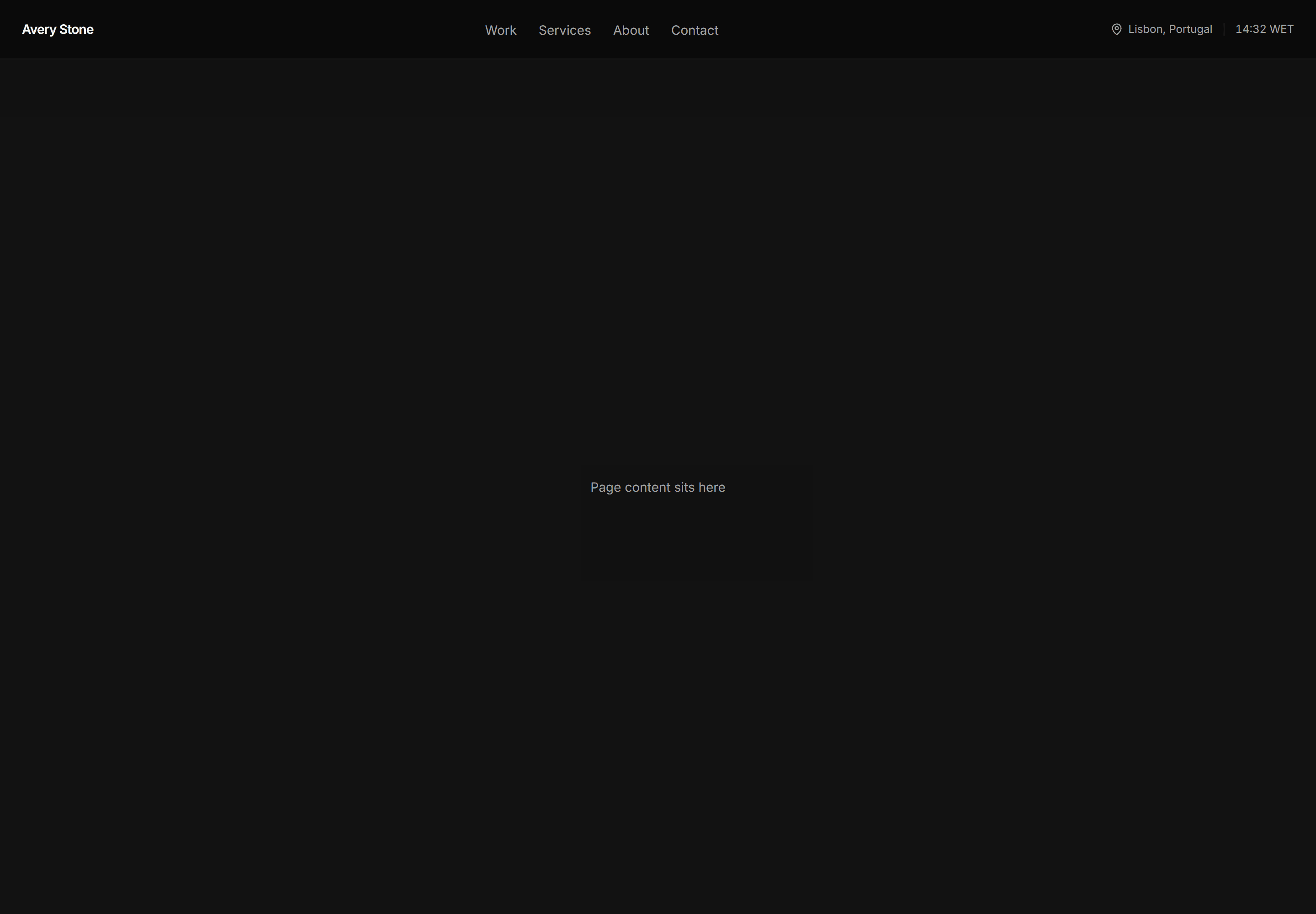 Portfolio Navbar: Nav with Location and Time