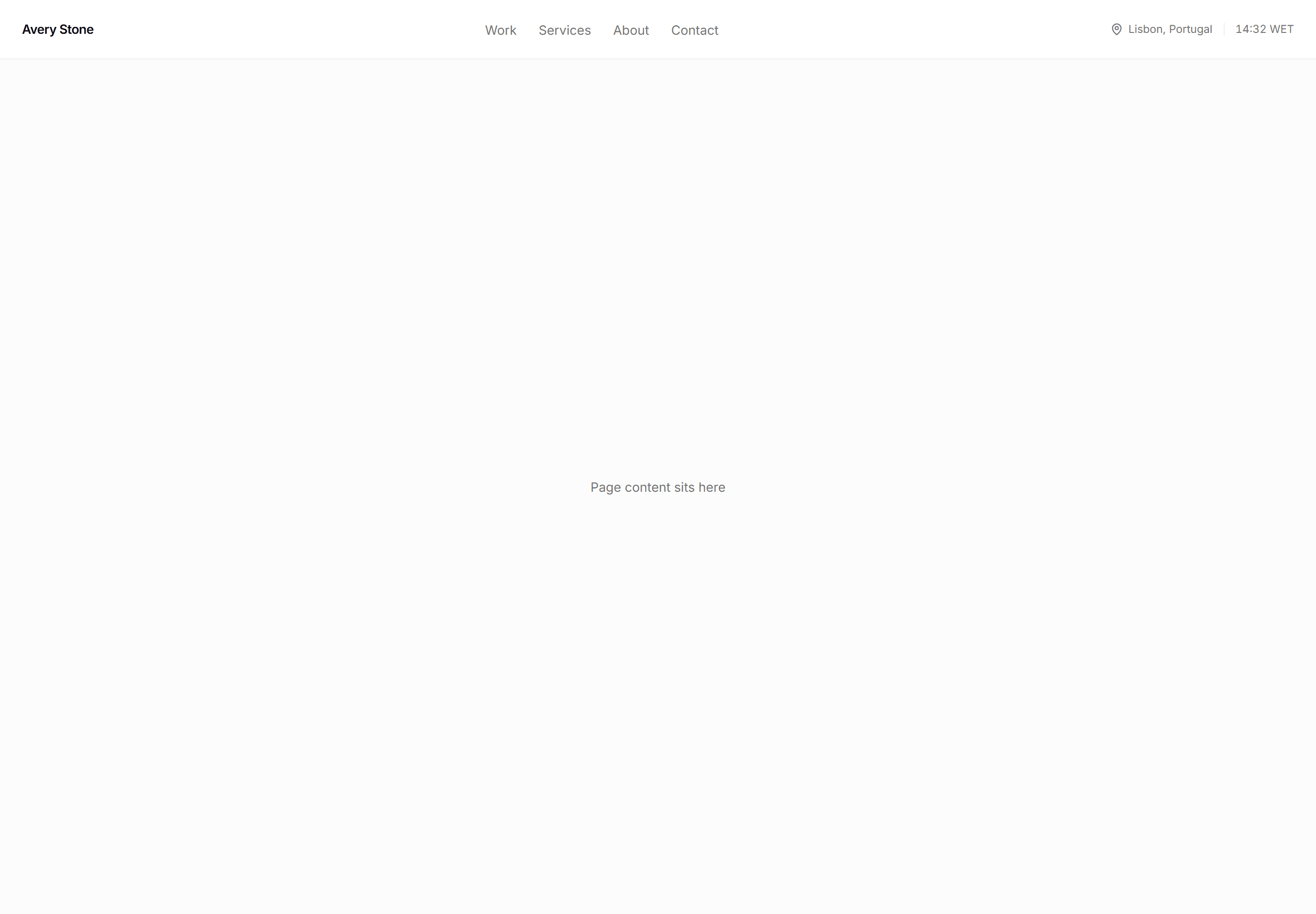 Portfolio Navbar: Nav with Location and Time