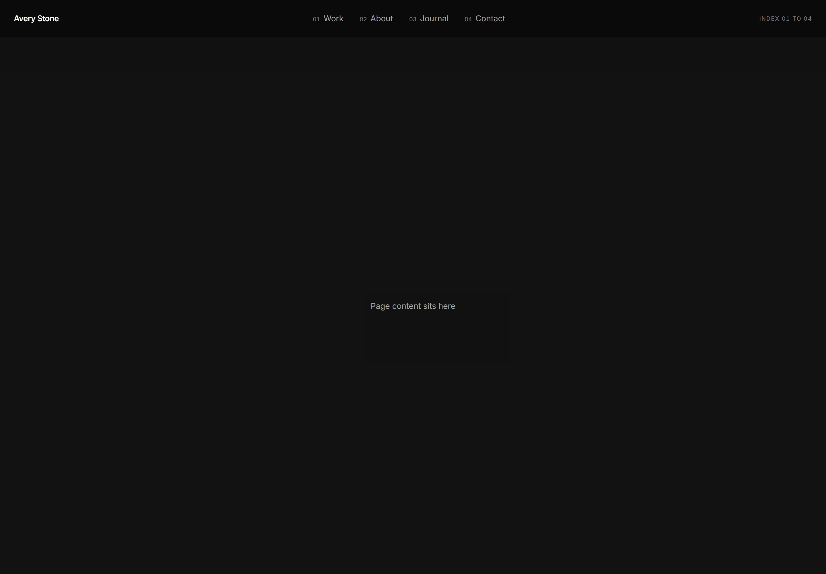 Portfolio Navbar: Numbered Nav