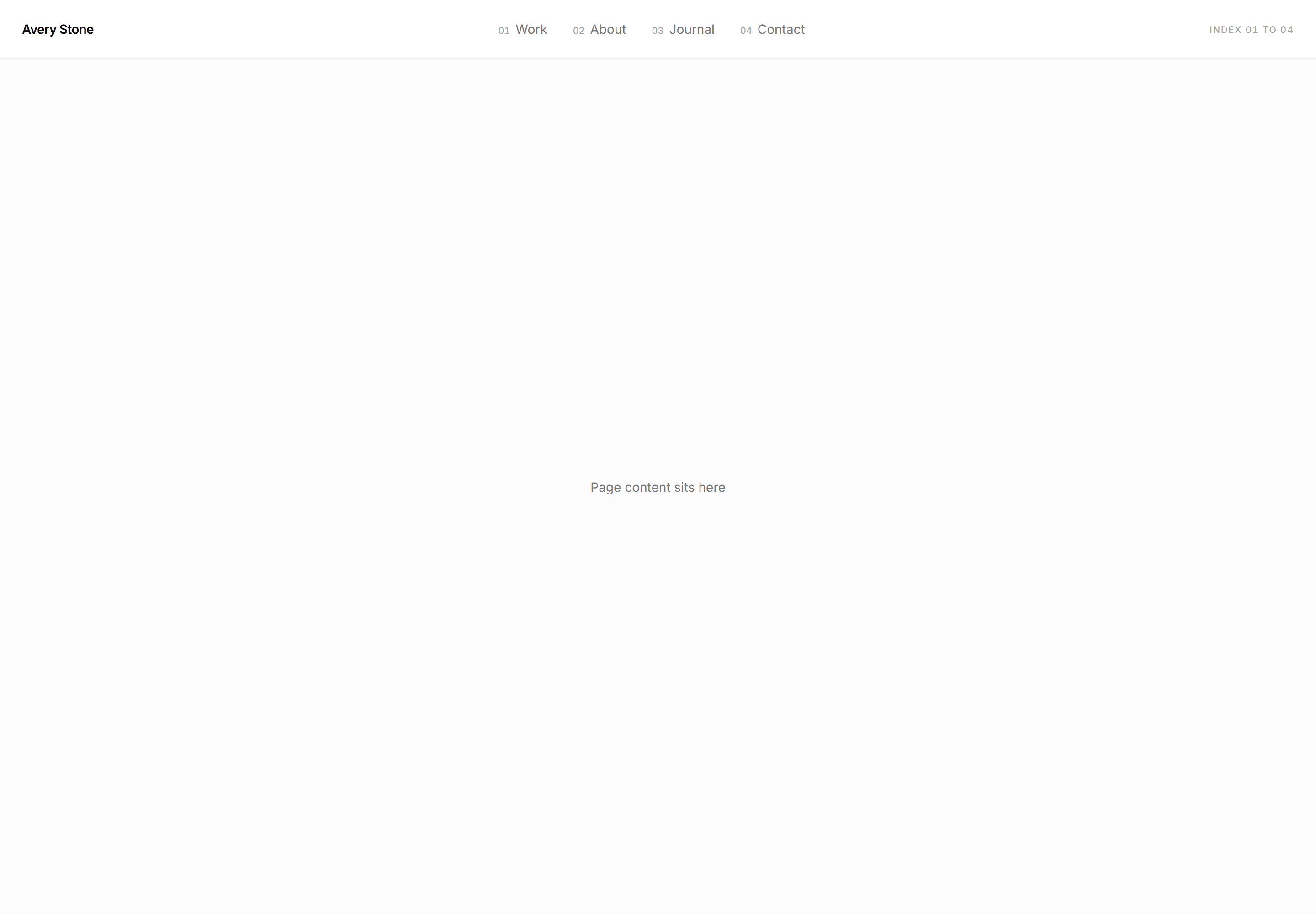 Portfolio Navbar: Numbered Nav
