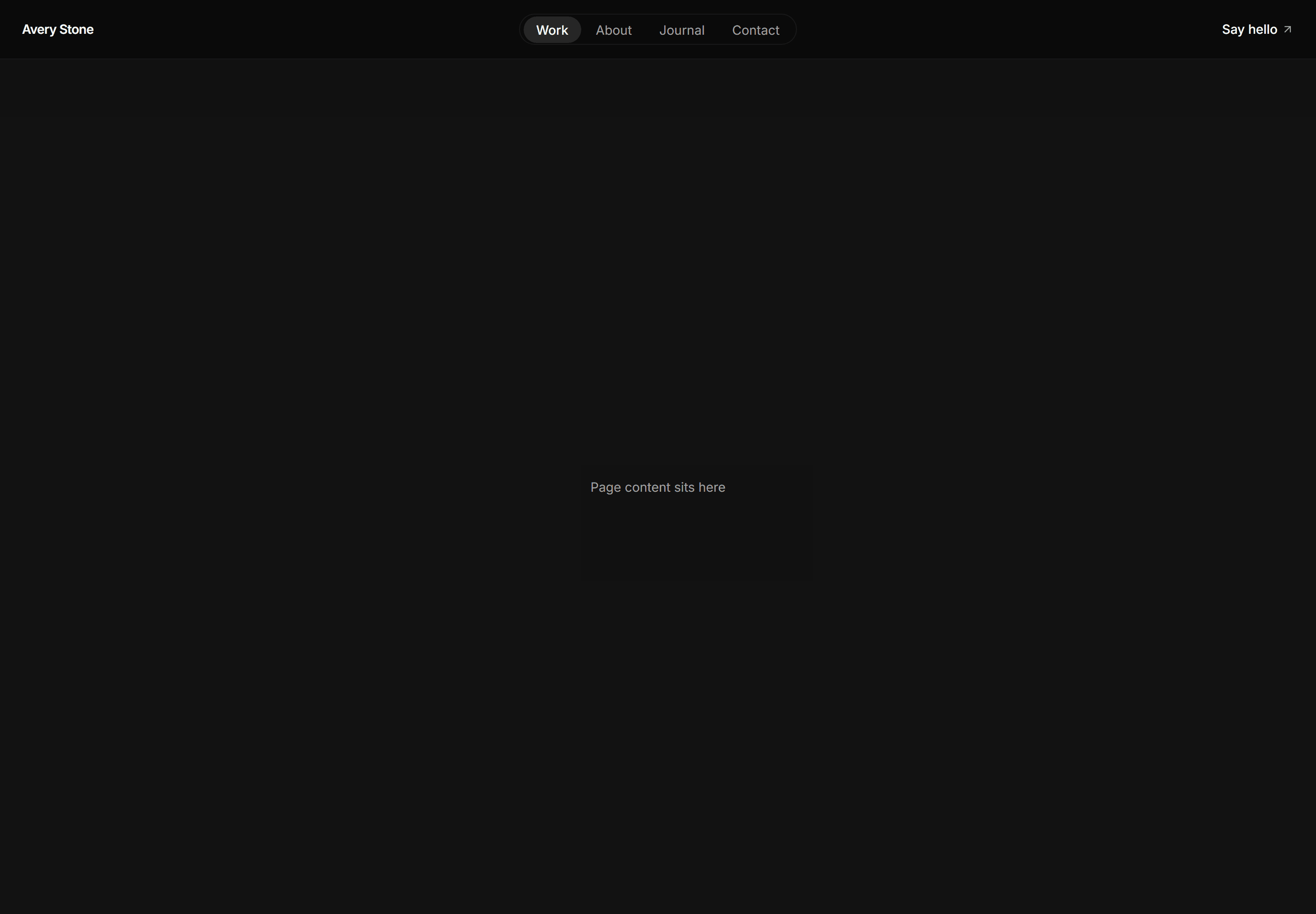 Portfolio Navbar: Pill Links Nav