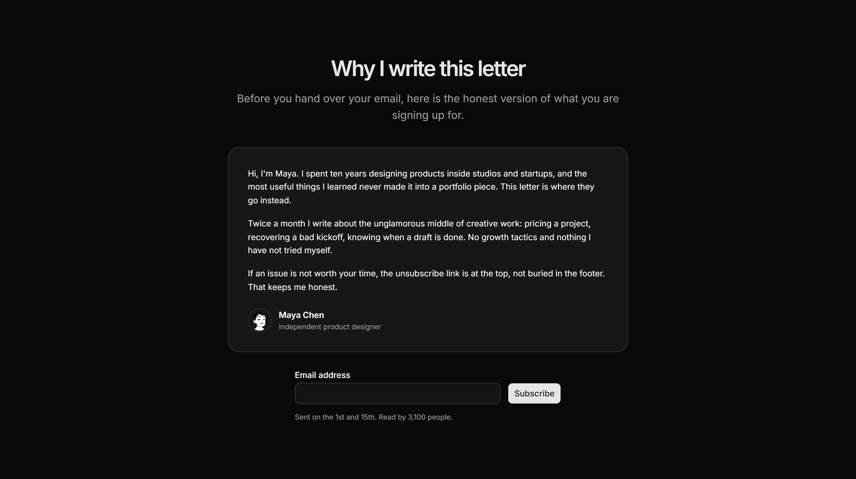 Portfolio Newsletter: Author Note