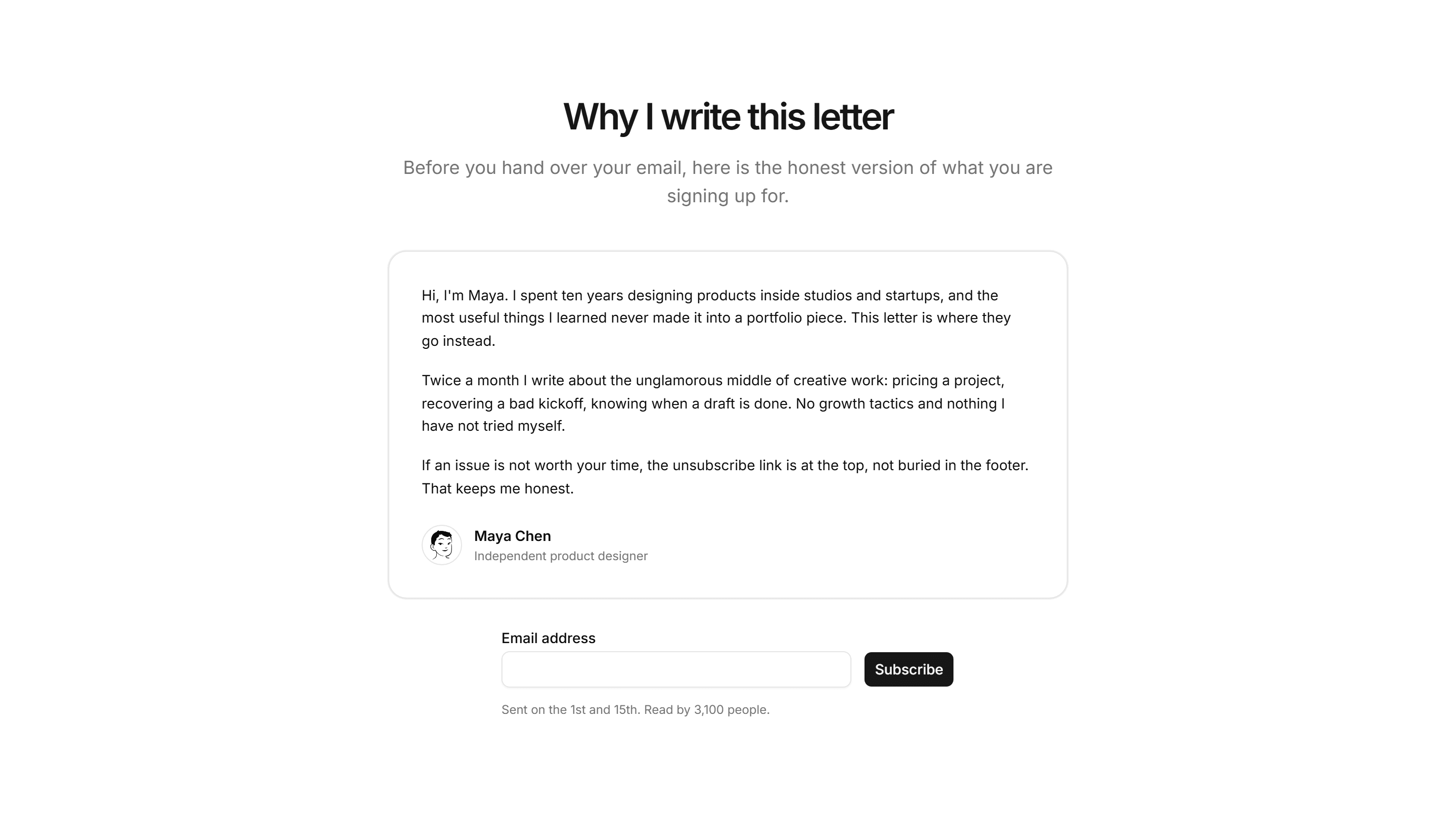 Portfolio Newsletter: Author Note