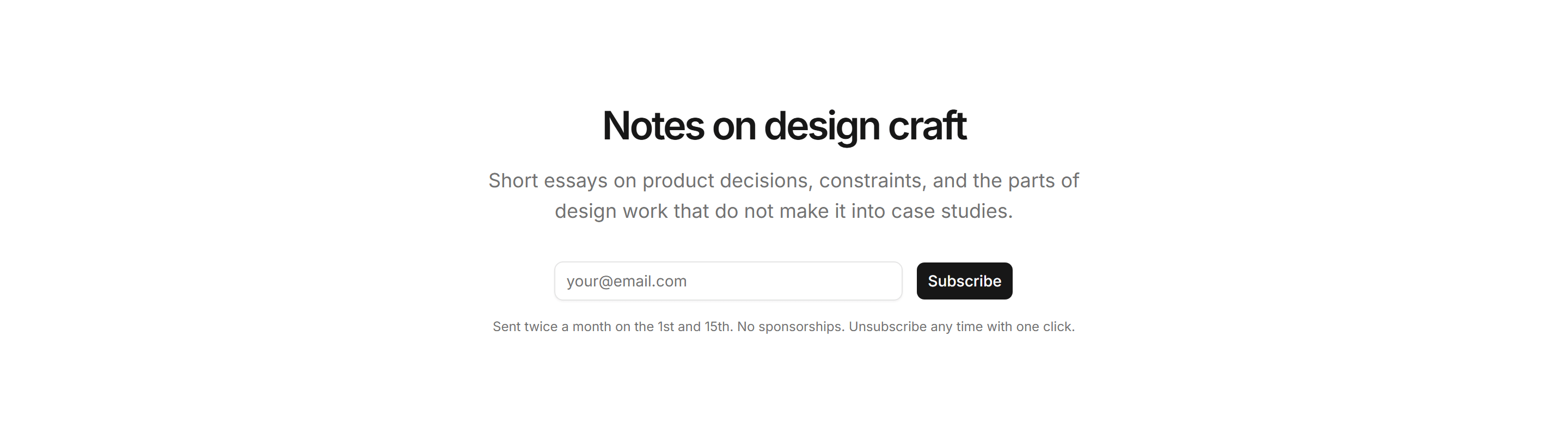 Portfolio Newsletter: Centered Signup