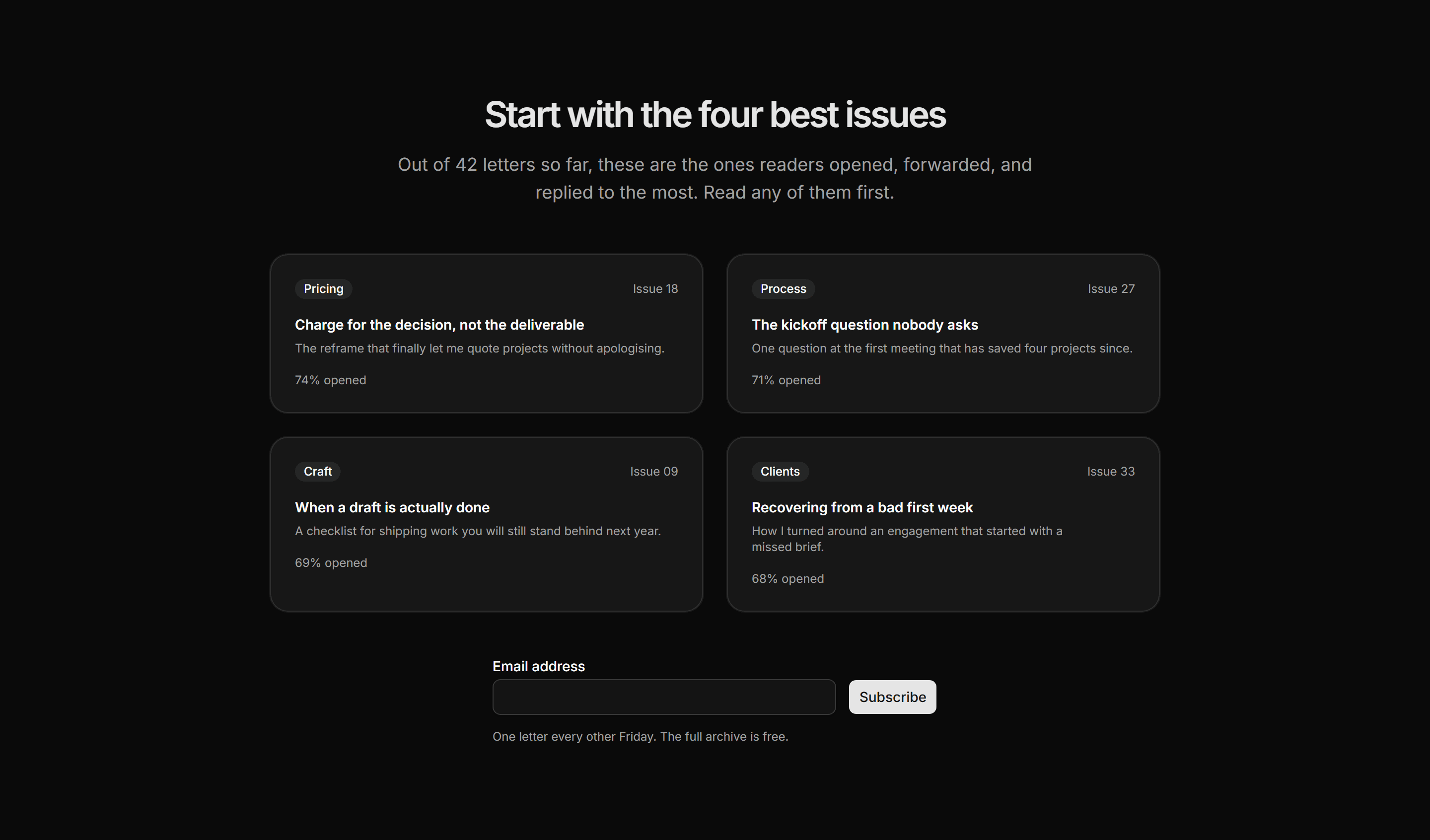 Portfolio Newsletter: Greatest Hits