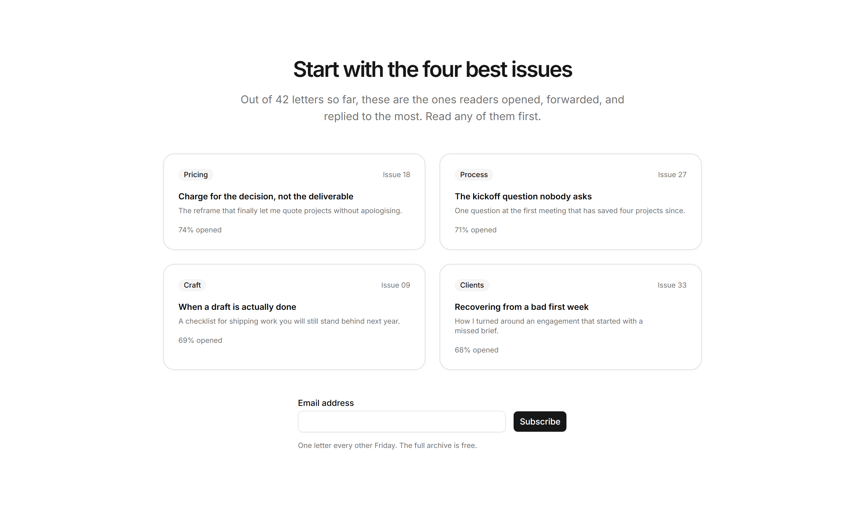 Portfolio Newsletter: Greatest Hits