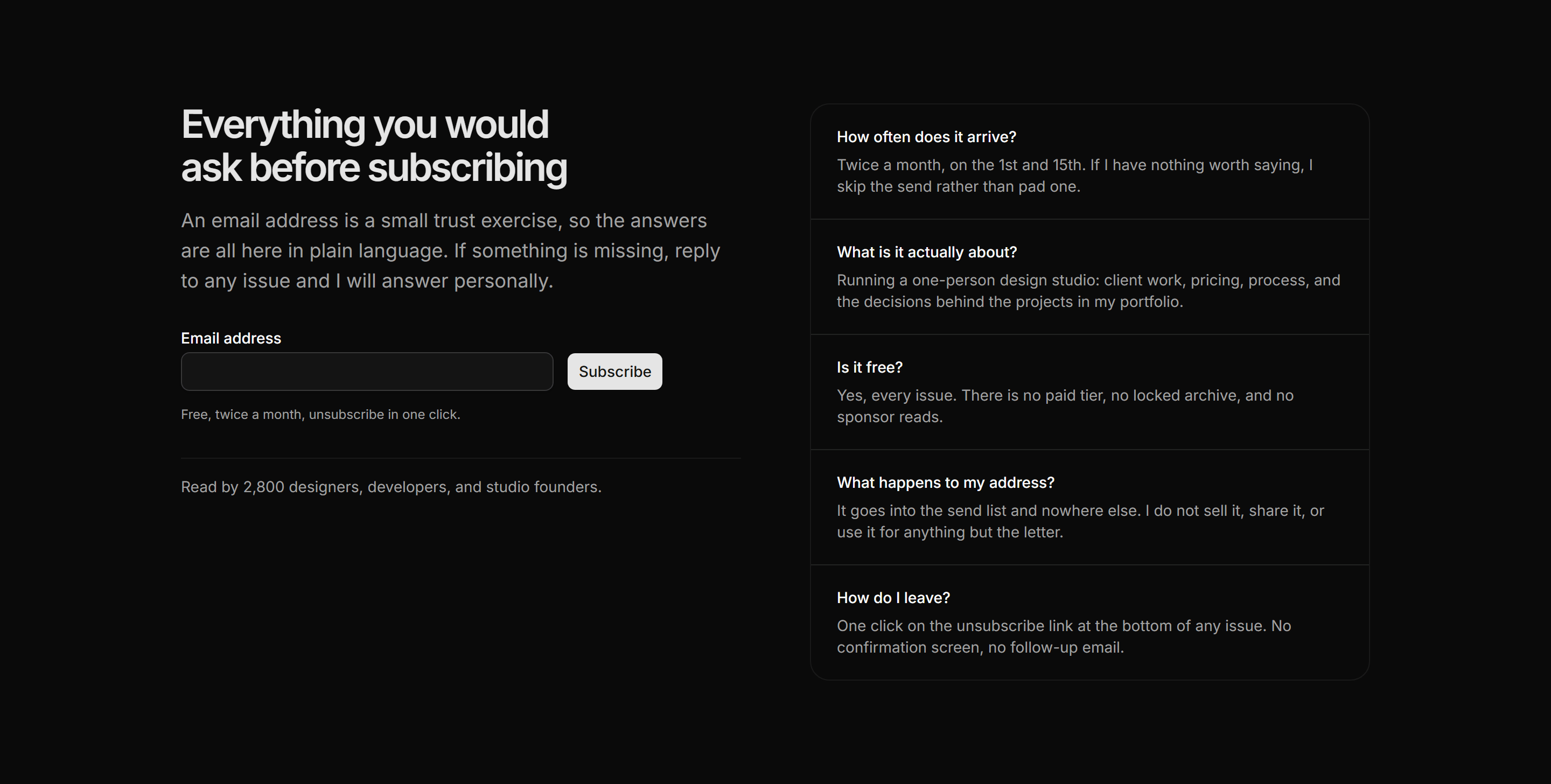 Portfolio Newsletter: Newsletter FAQ