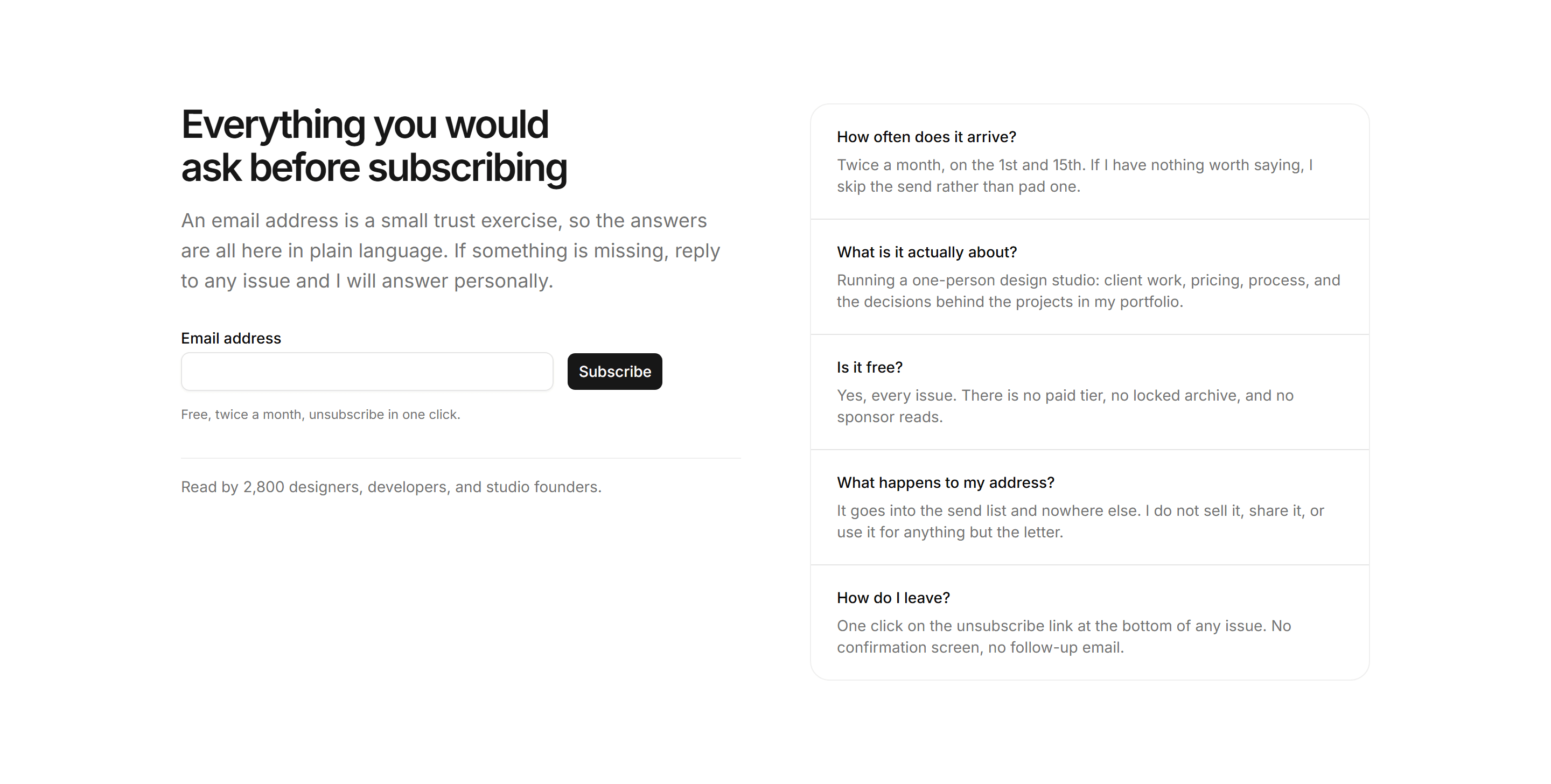 Portfolio Newsletter: Newsletter FAQ
