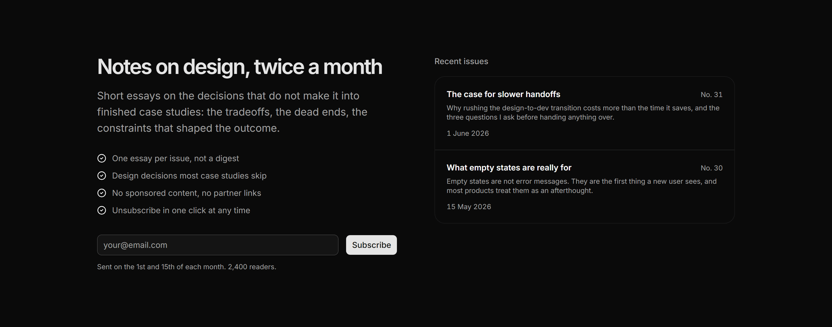 Portfolio Newsletter: Newsletter Feature