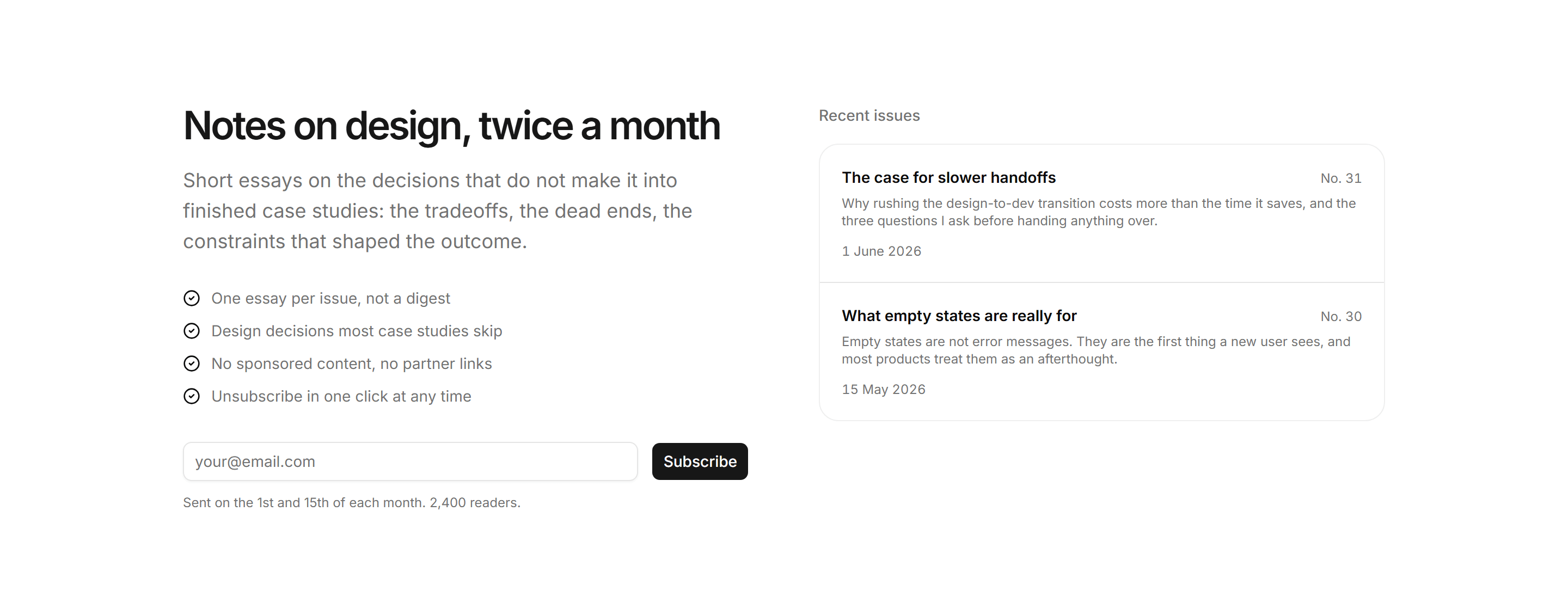 Portfolio Newsletter: Newsletter Feature