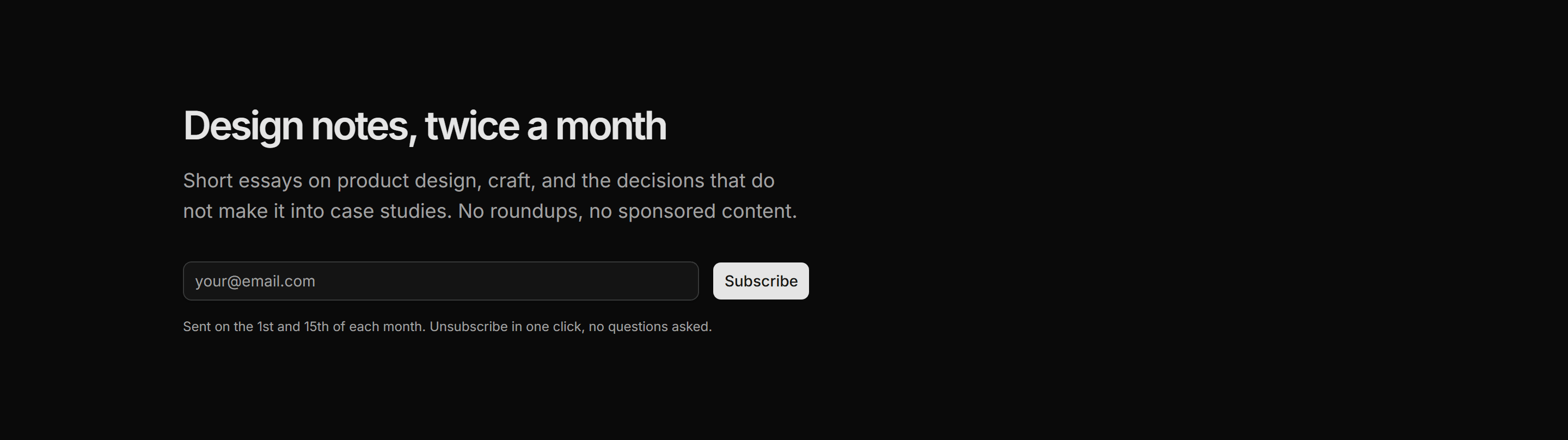 Portfolio Newsletter: Newsletter Signup