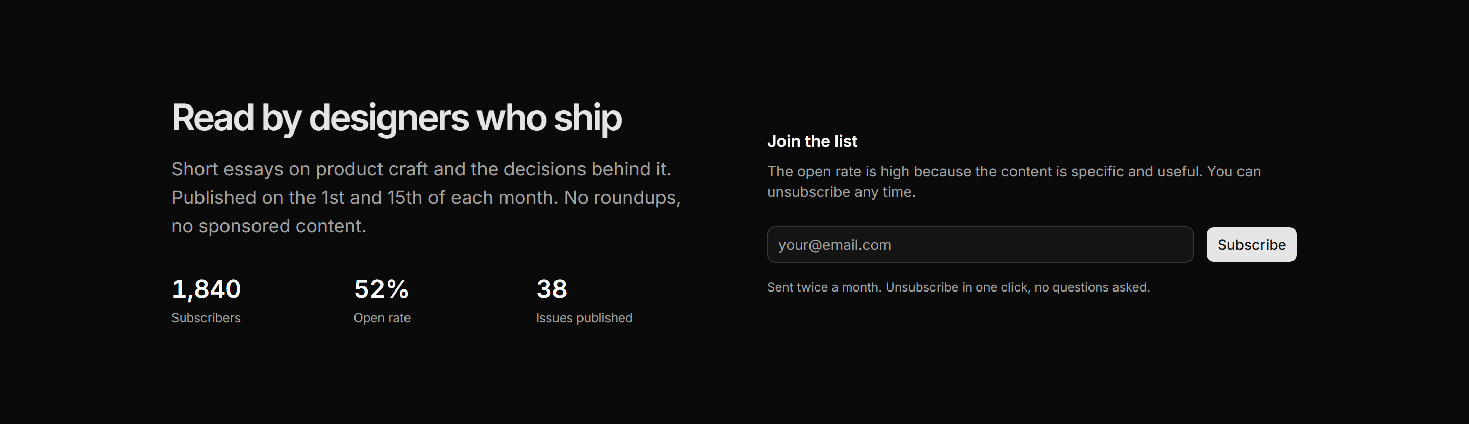 Portfolio Newsletter: Newsletter Stats