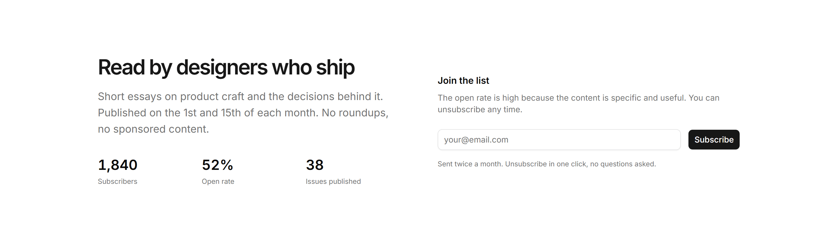 Portfolio Newsletter: Newsletter Stats