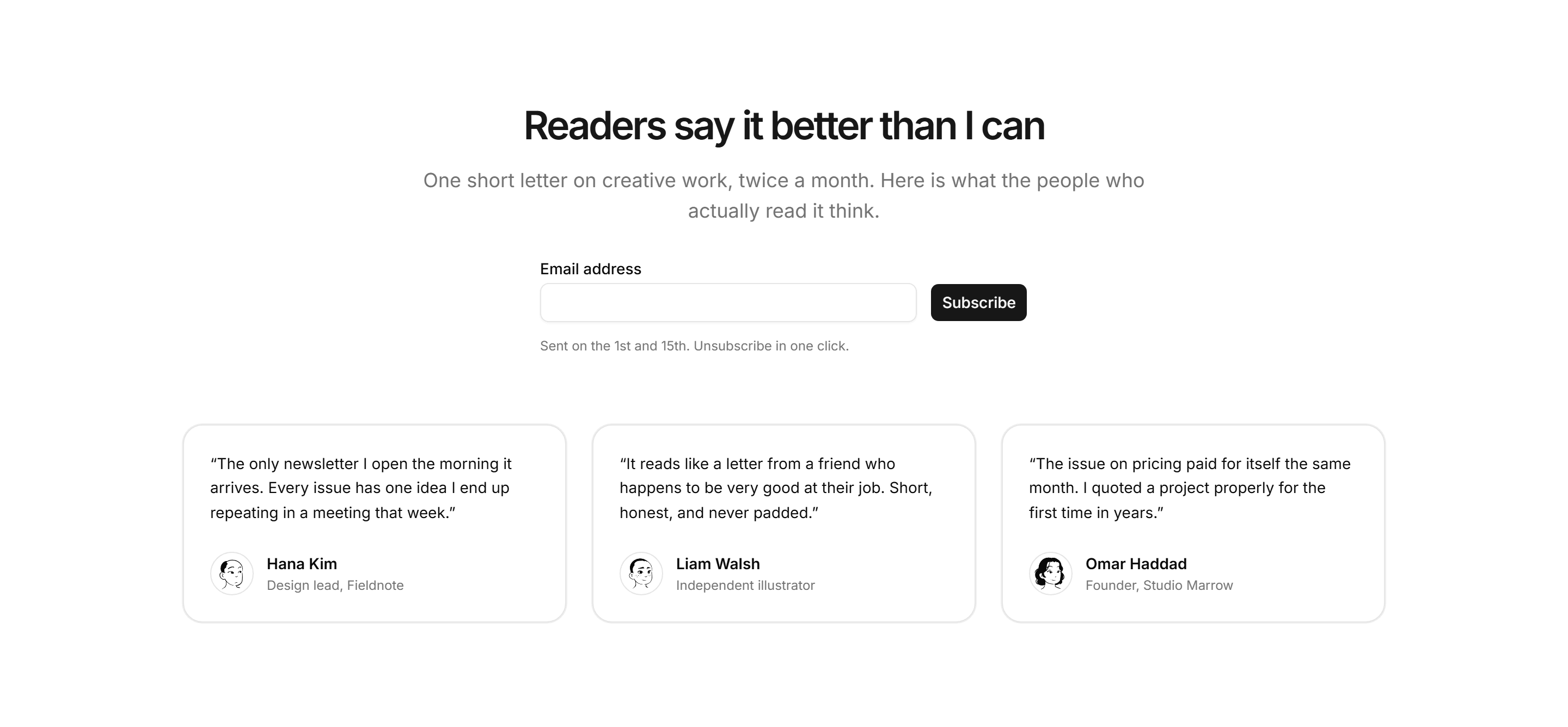 Portfolio Newsletter: Reader Quotes