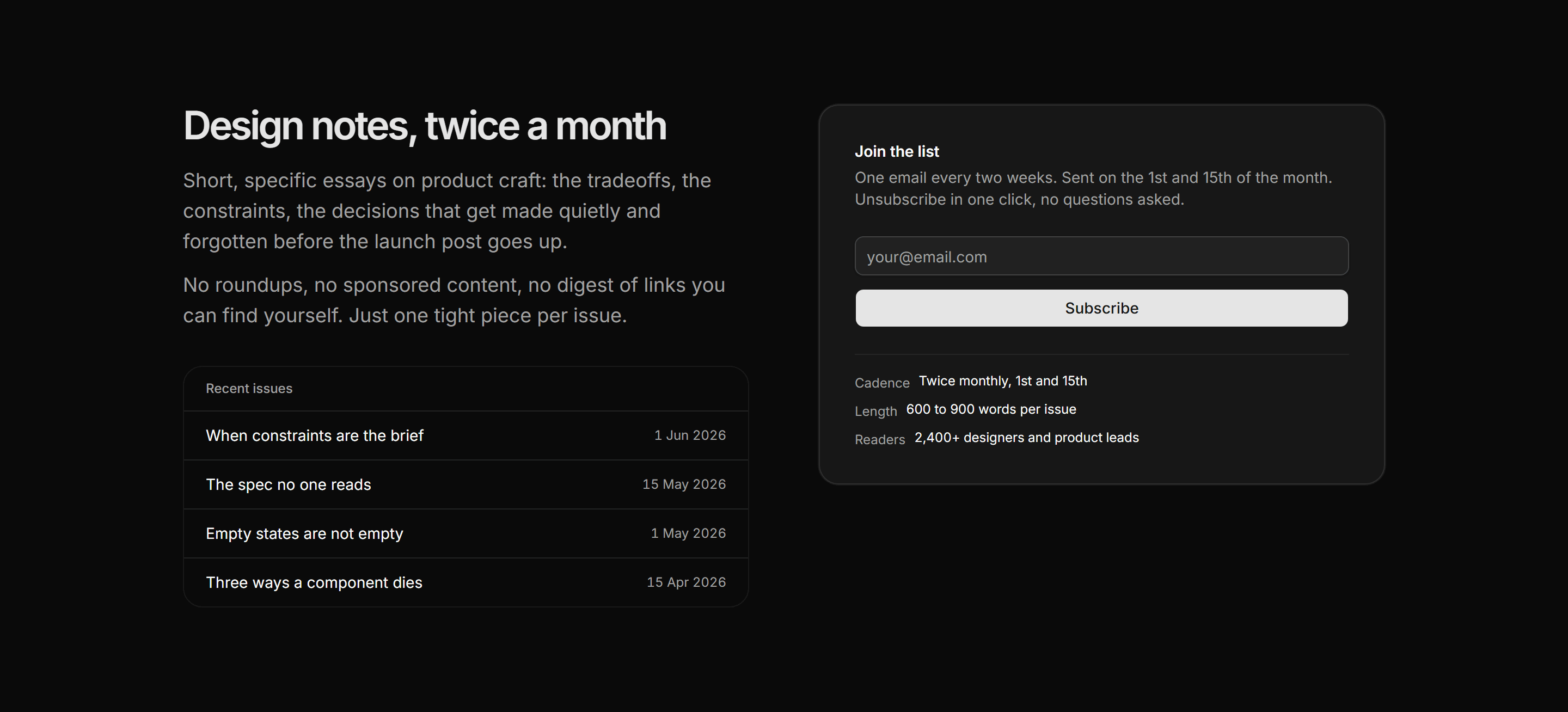 Portfolio Newsletter: Split Newsletter