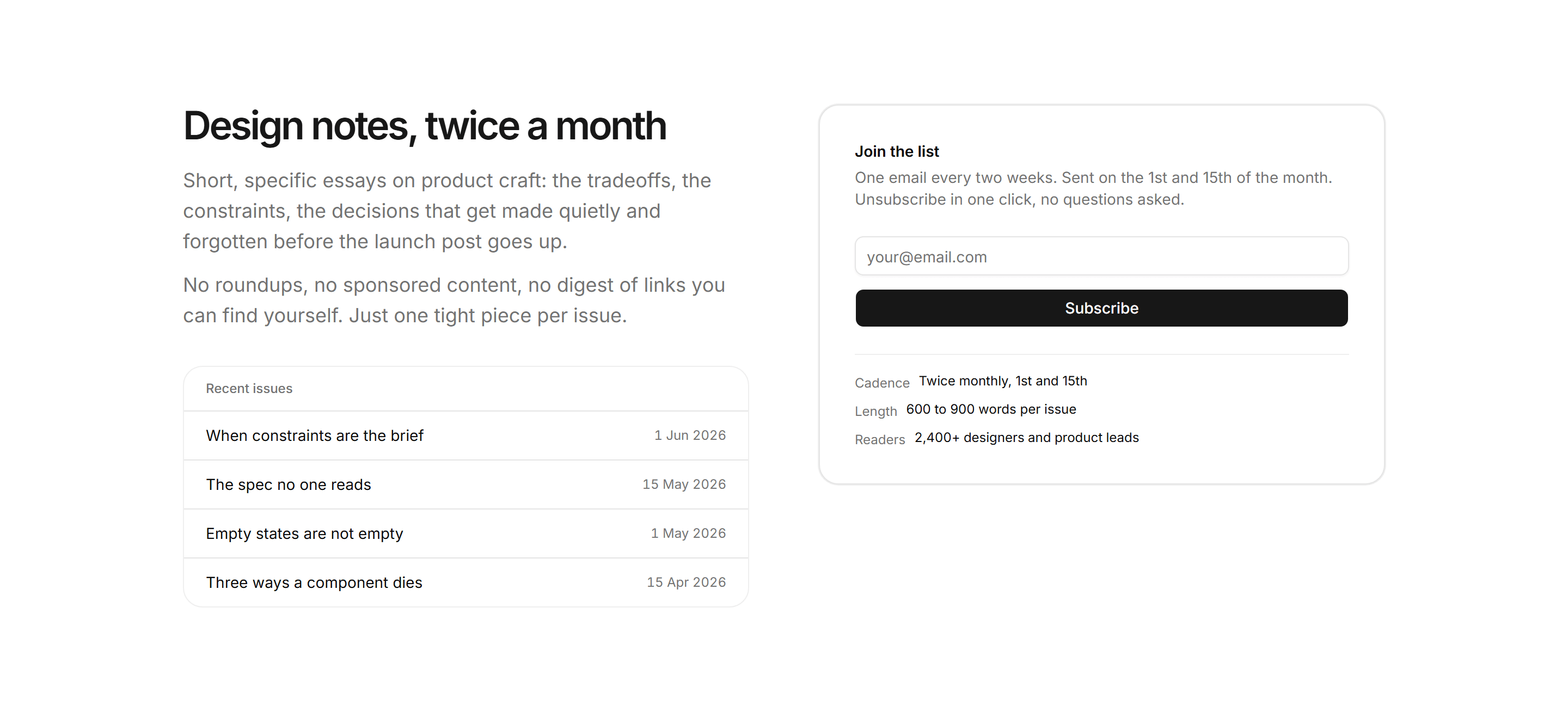 Portfolio Newsletter: Split Newsletter