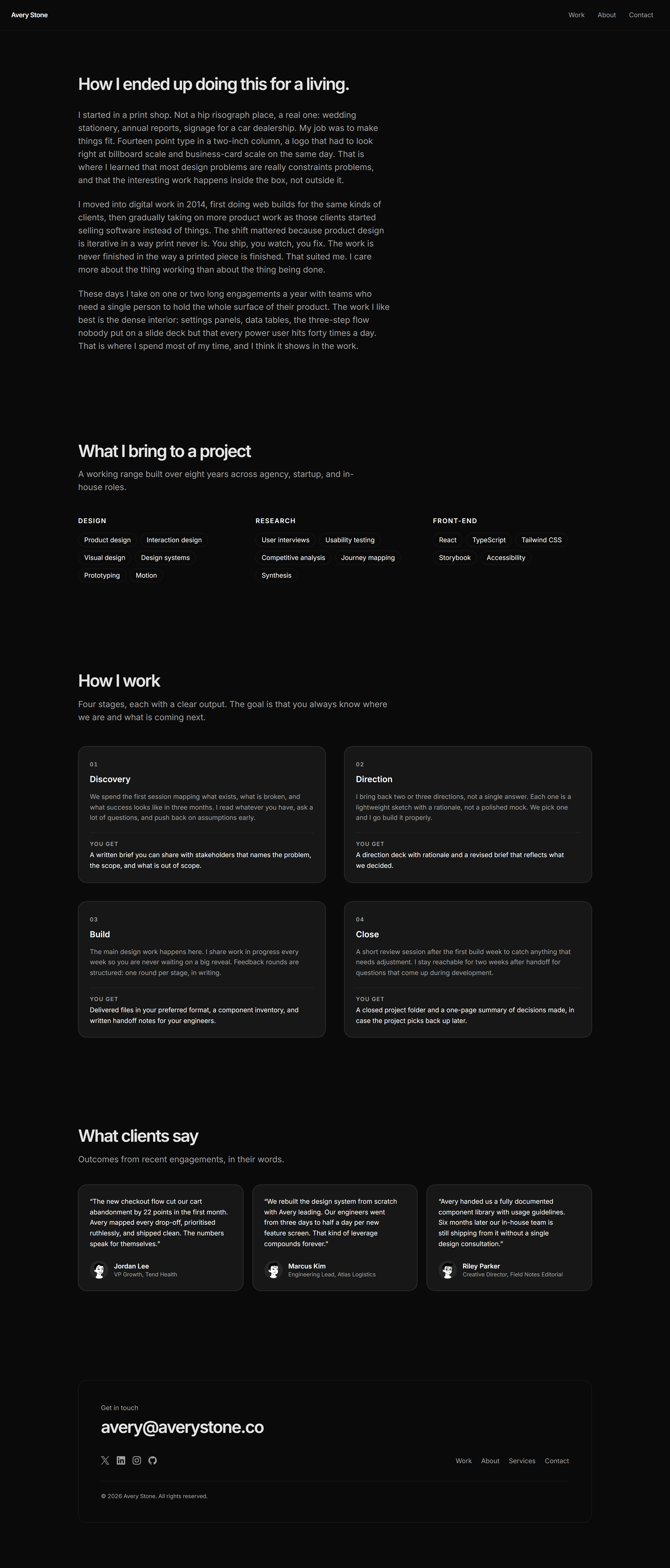 Portfolio Prebuilt Page: About Page