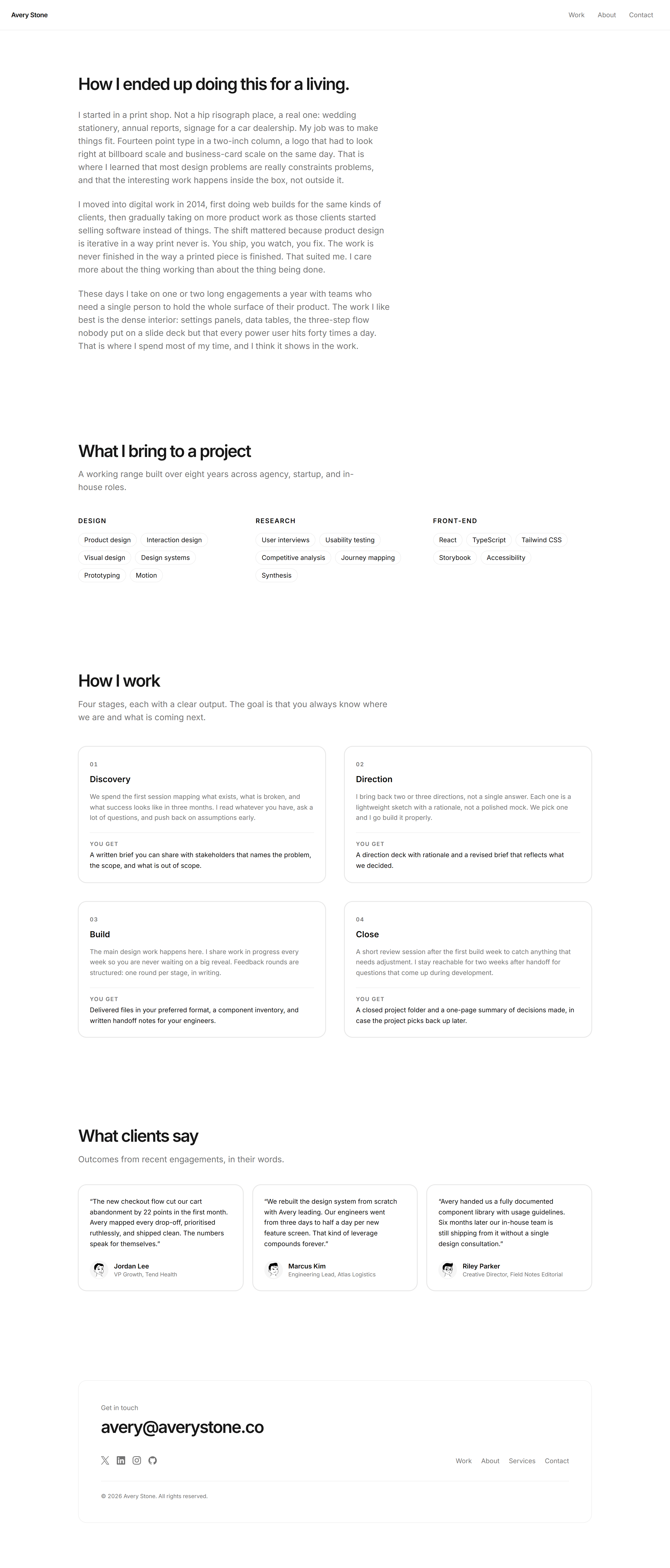 Portfolio Prebuilt Page: About Page