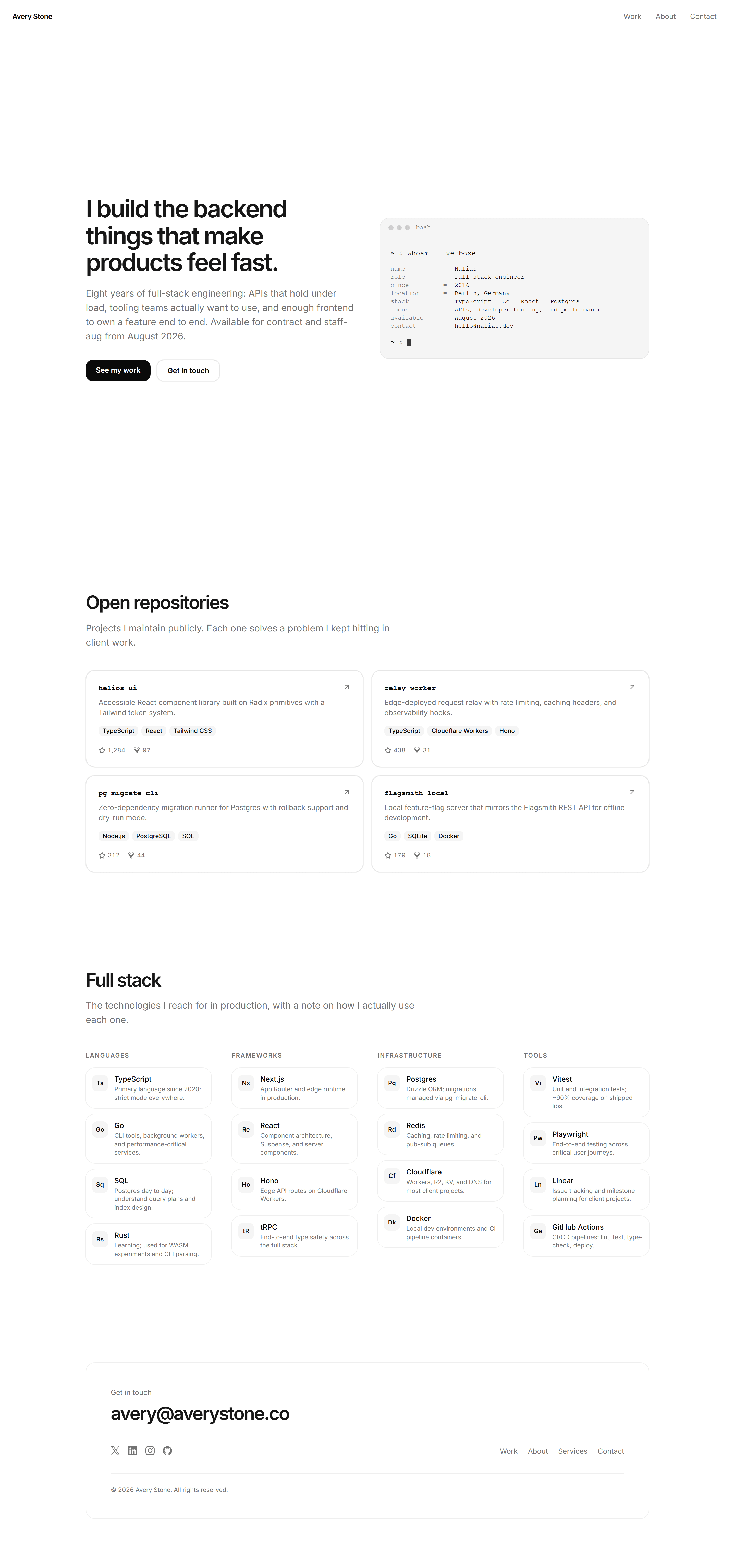 Portfolio Prebuilt Page: Developer Page