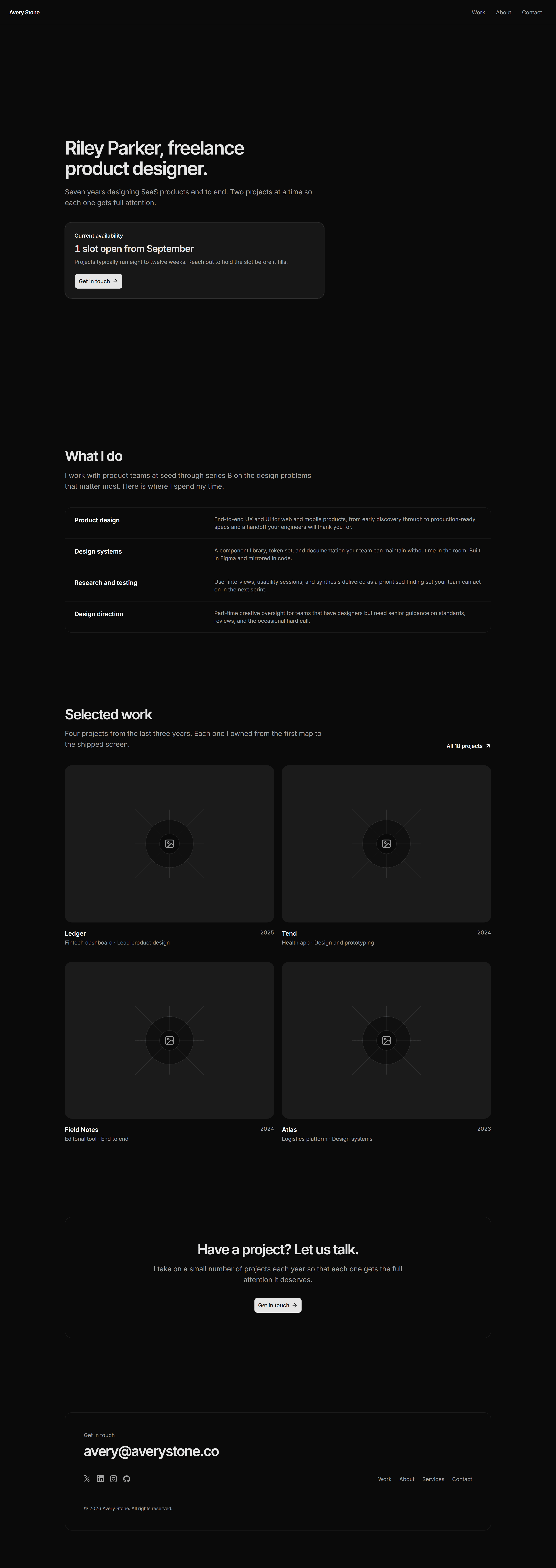 Portfolio Prebuilt Page: Freelancer Page
