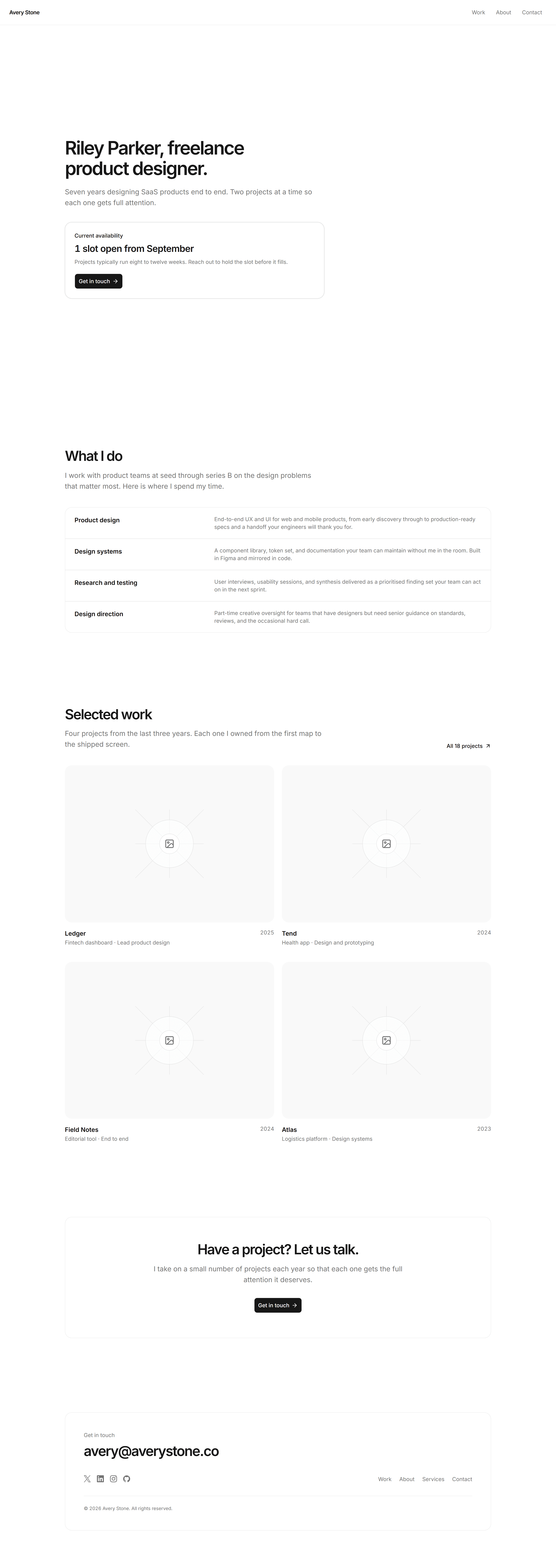 Portfolio Prebuilt Page: Freelancer Page