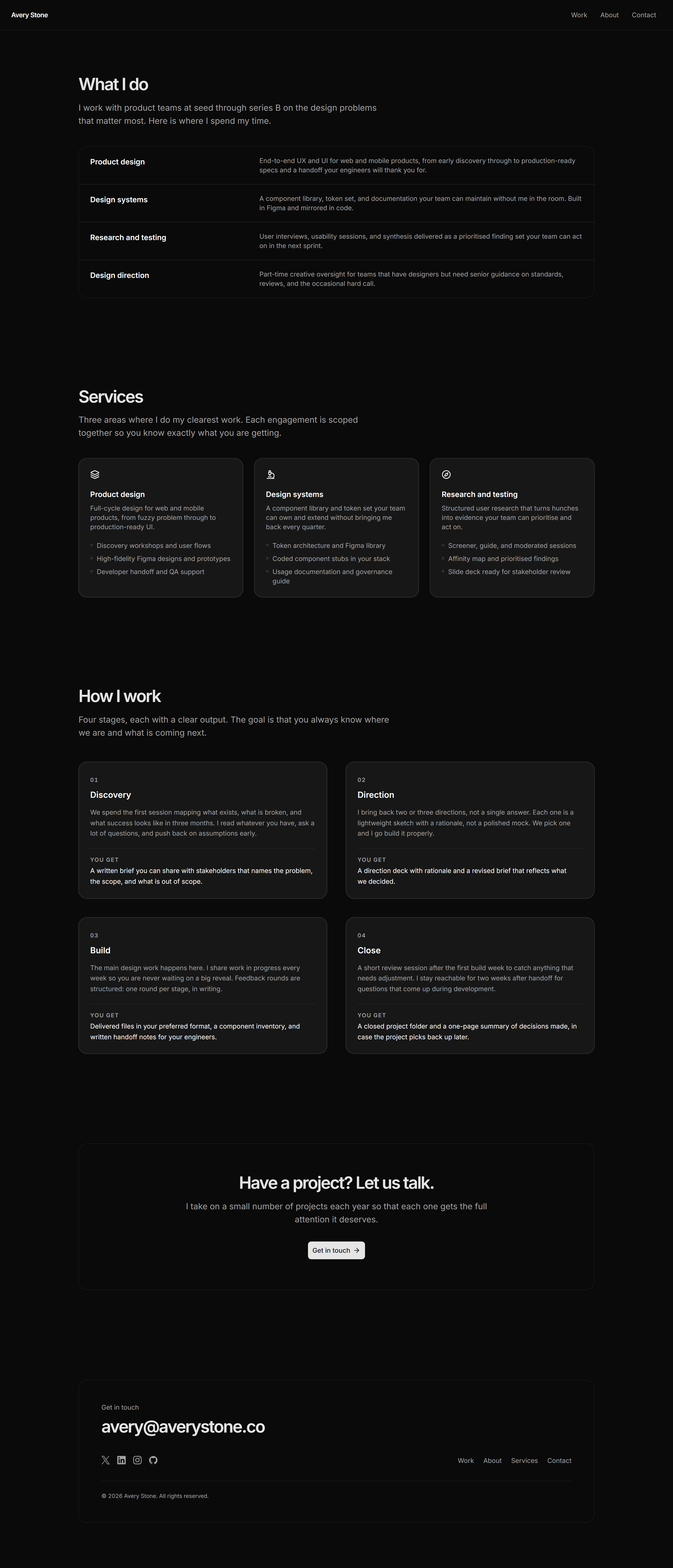Portfolio Prebuilt Page: Services Page