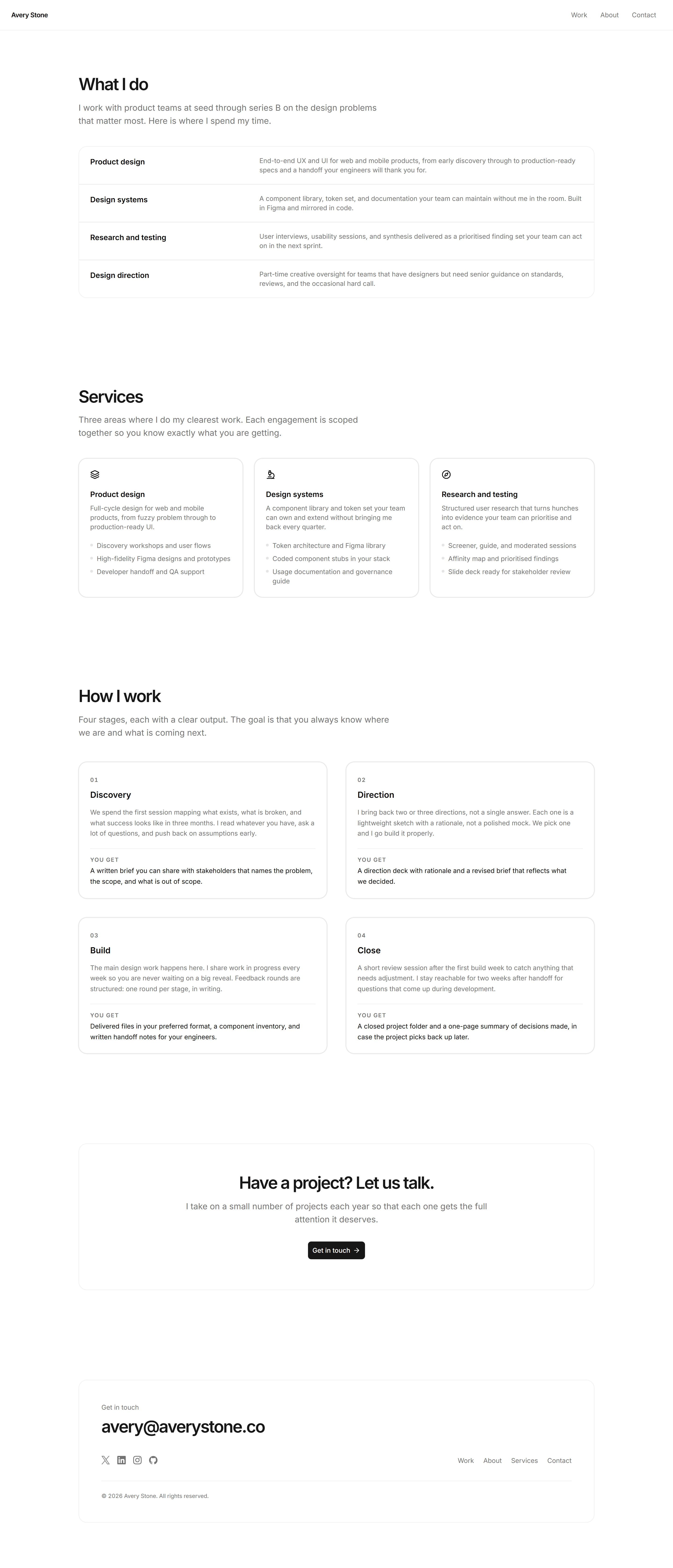 Portfolio Prebuilt Page: Services Page