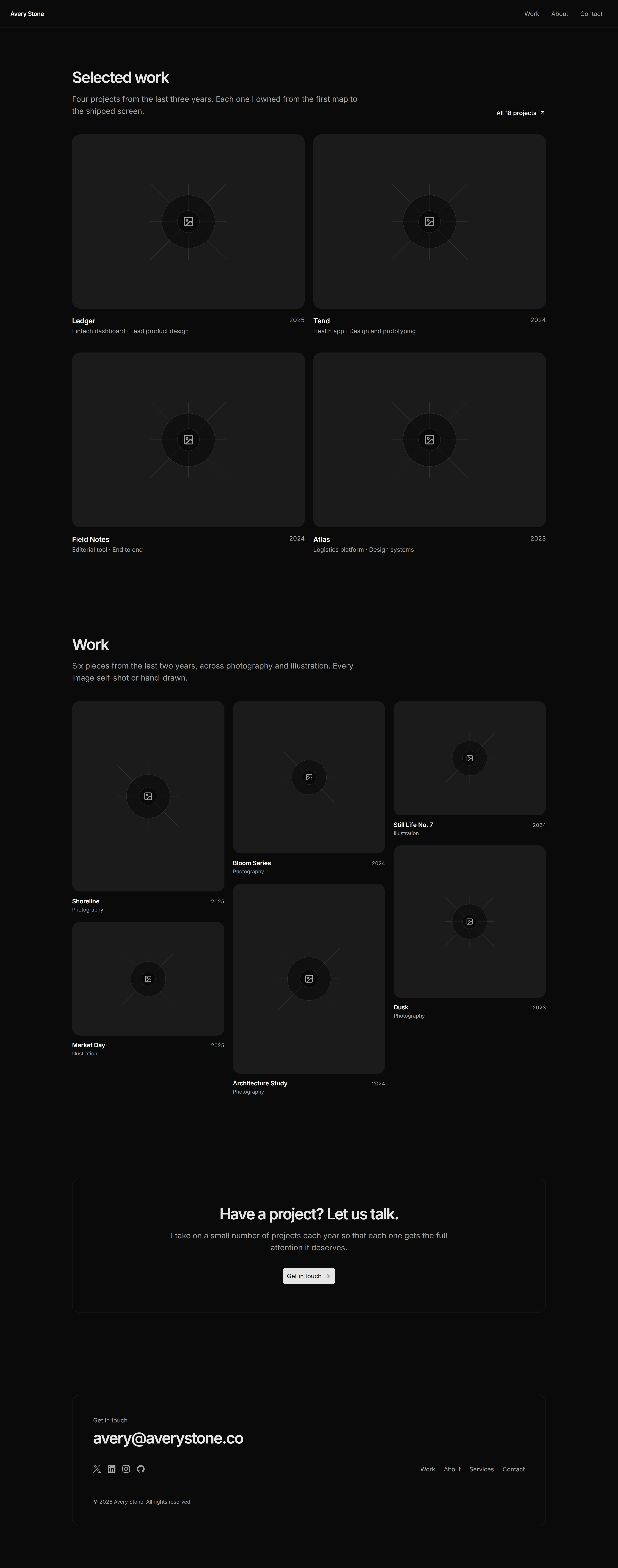 Portfolio Prebuilt Page: Work Page