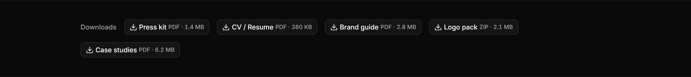 Portfolio Press Kit: Download Row
